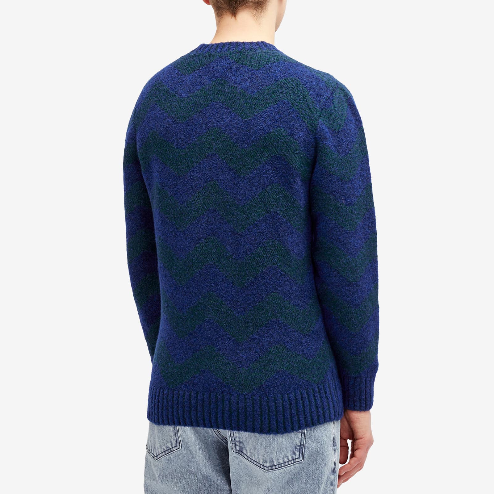 Country of Origin Thames Stripe Knit Jumper Navy Tartan END. (US)