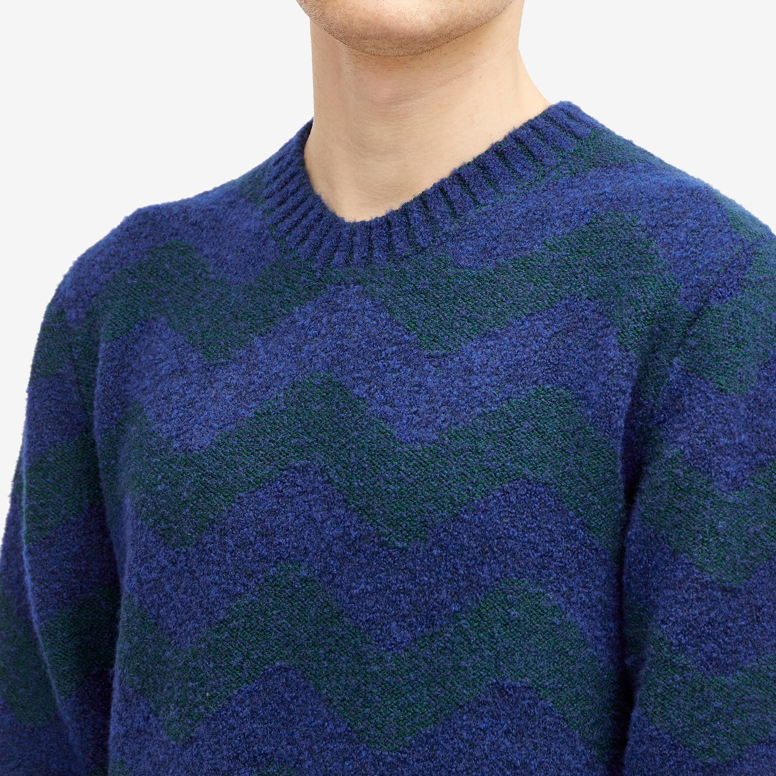 Country of Origin Thames Stripe Knit Jumper Navy Tartan END. (US)