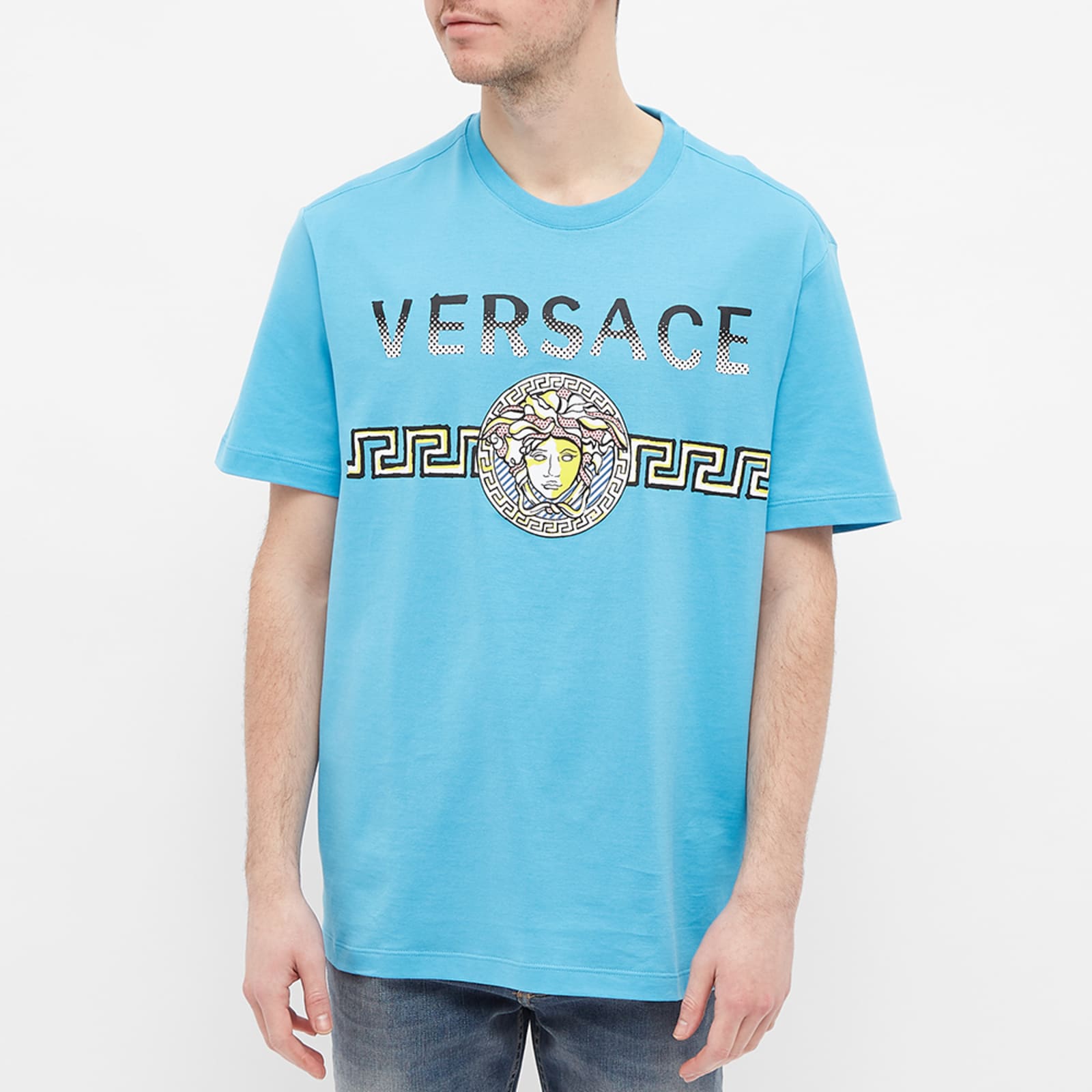 Versace Medusa Logo Print Tee Turquoise END.