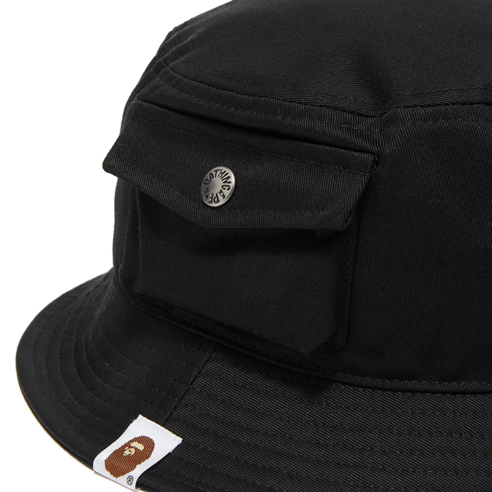 A Bathing Ape College Pocket Bucket Hat Black END.