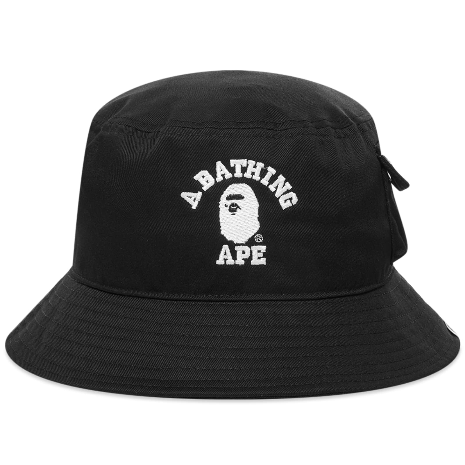 A Bathing Ape College Pocket Bucket Hat Black END.