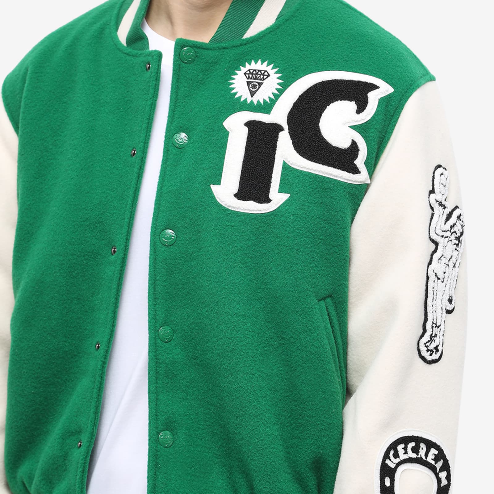 ICECREAM Rodeo Varsity Jacket Green END.