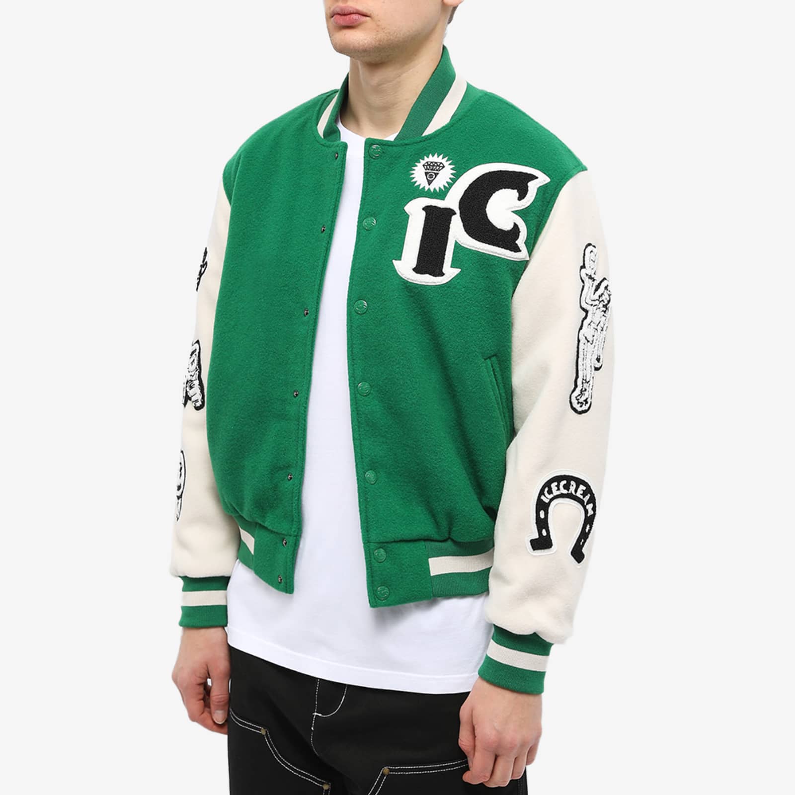ICECREAM Rodeo Varsity Jacket Green END.