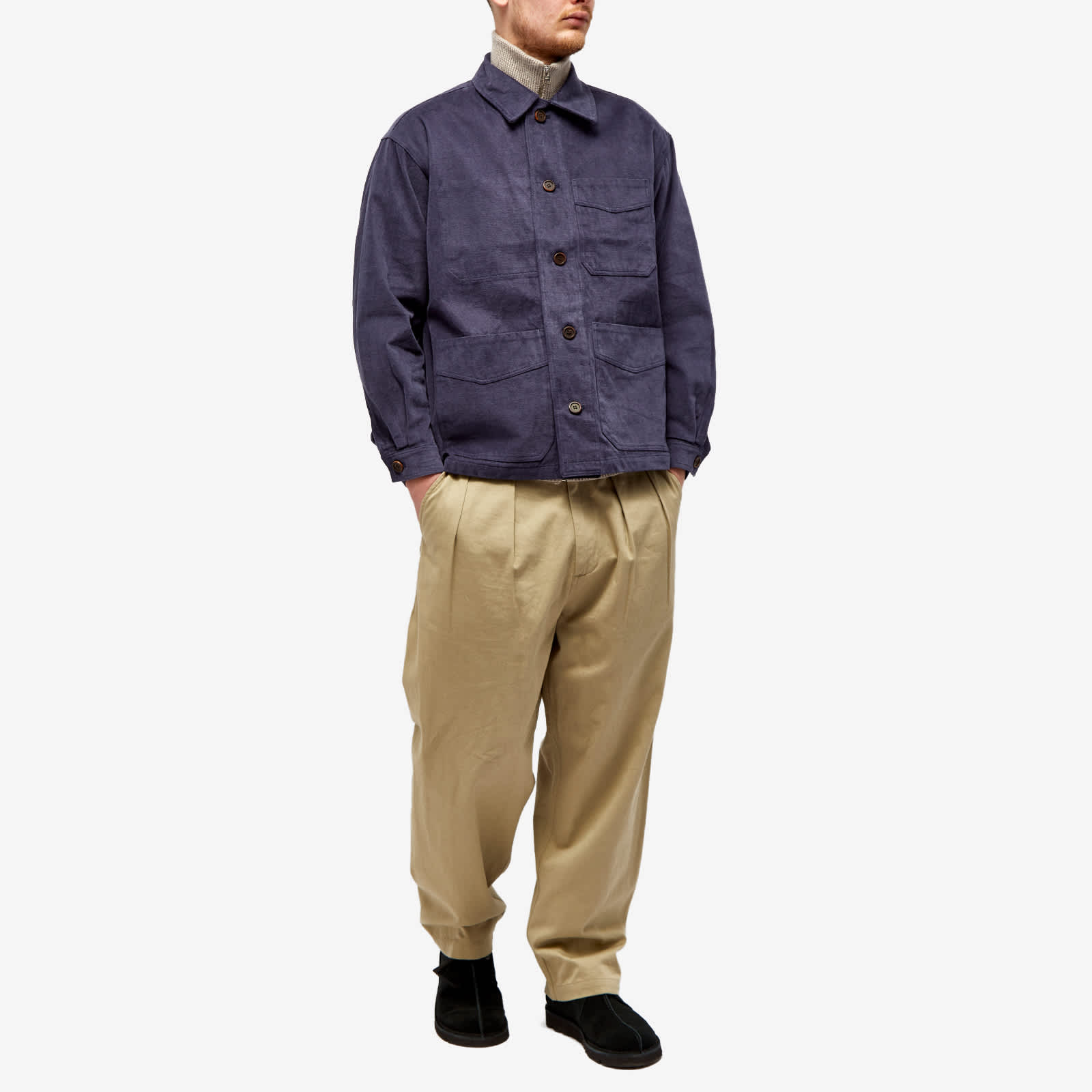 FrizmWORKS Jungle Moleskin French Work Jacket Navy END.
