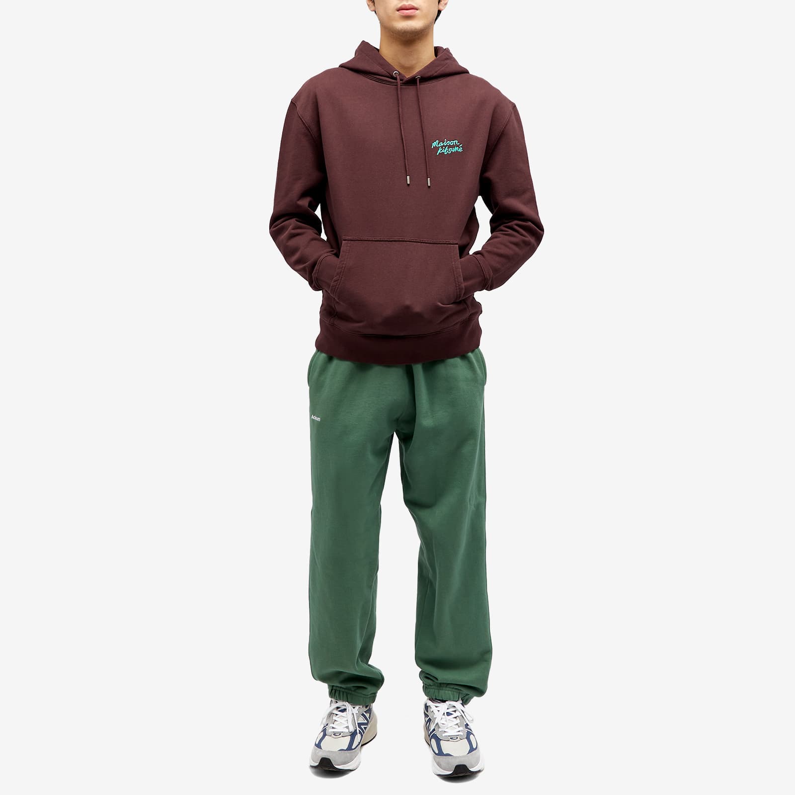 Maison Kitsune Maison Kitsune Handwriting Regular Hoodie - Dark Chocolate