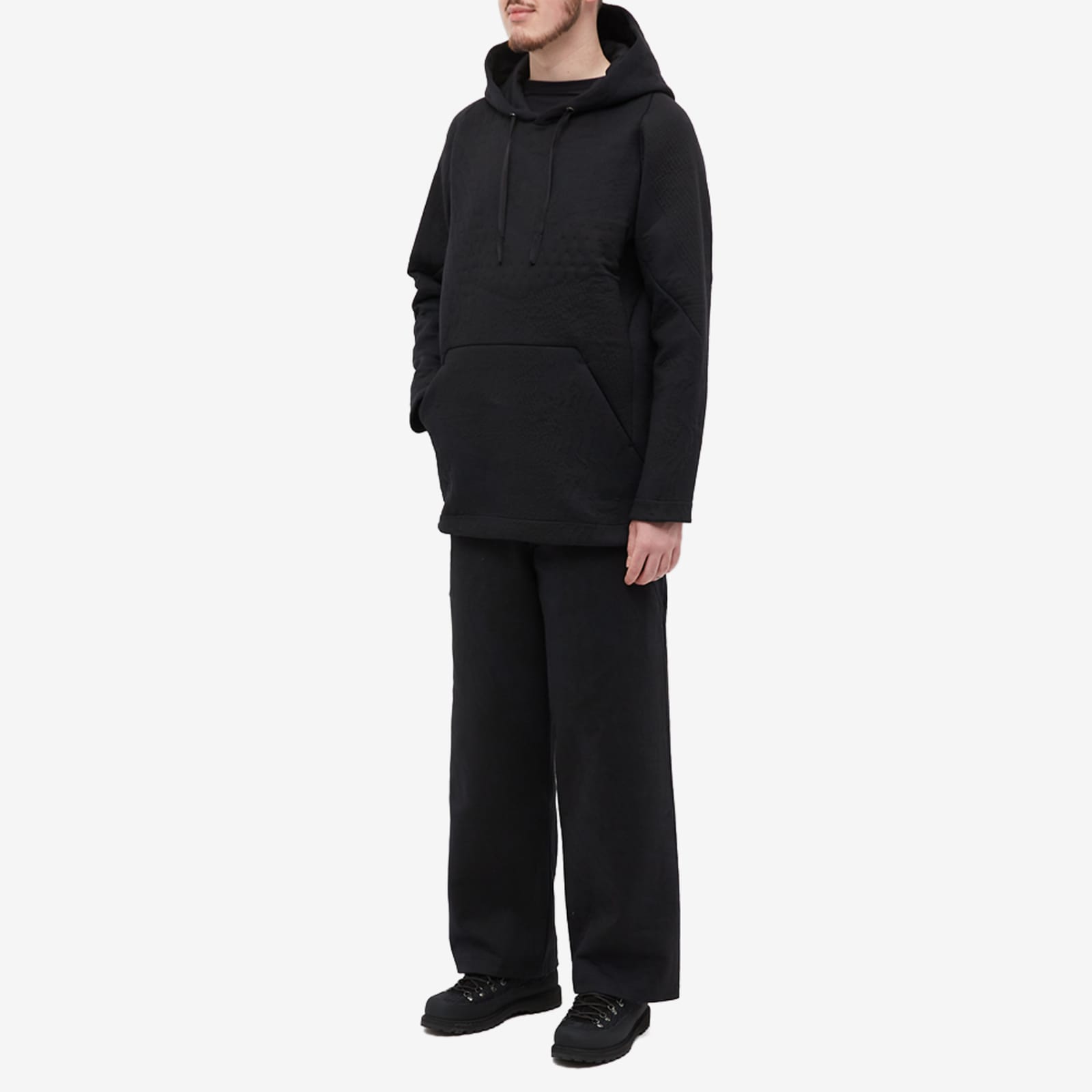 BYBORRE Knitted Popover Hoodie Black & Blue END. (US)