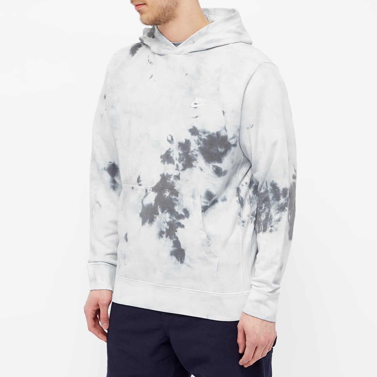 Nike Tie Dye Hoodie - Light Smoke Grey & White