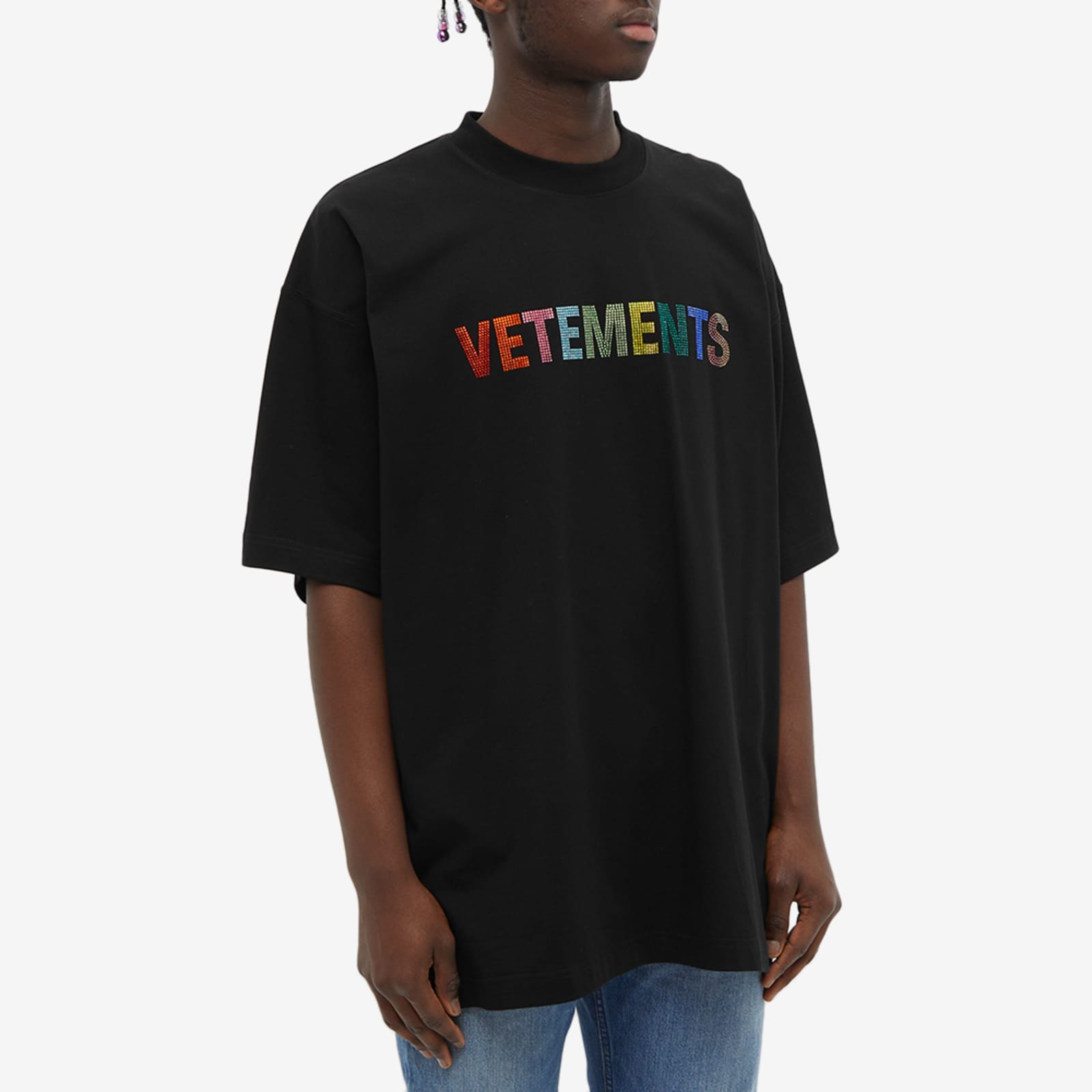 VETEMENTS Crystal Logo TShirt Black END. (AT)