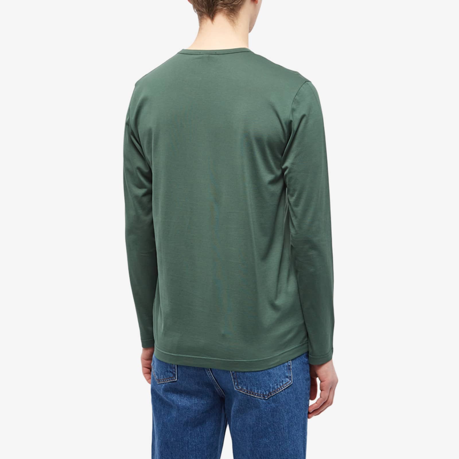 Sunspel Long Sleeve Crew Neck TShirt Dark Green END. (UK)