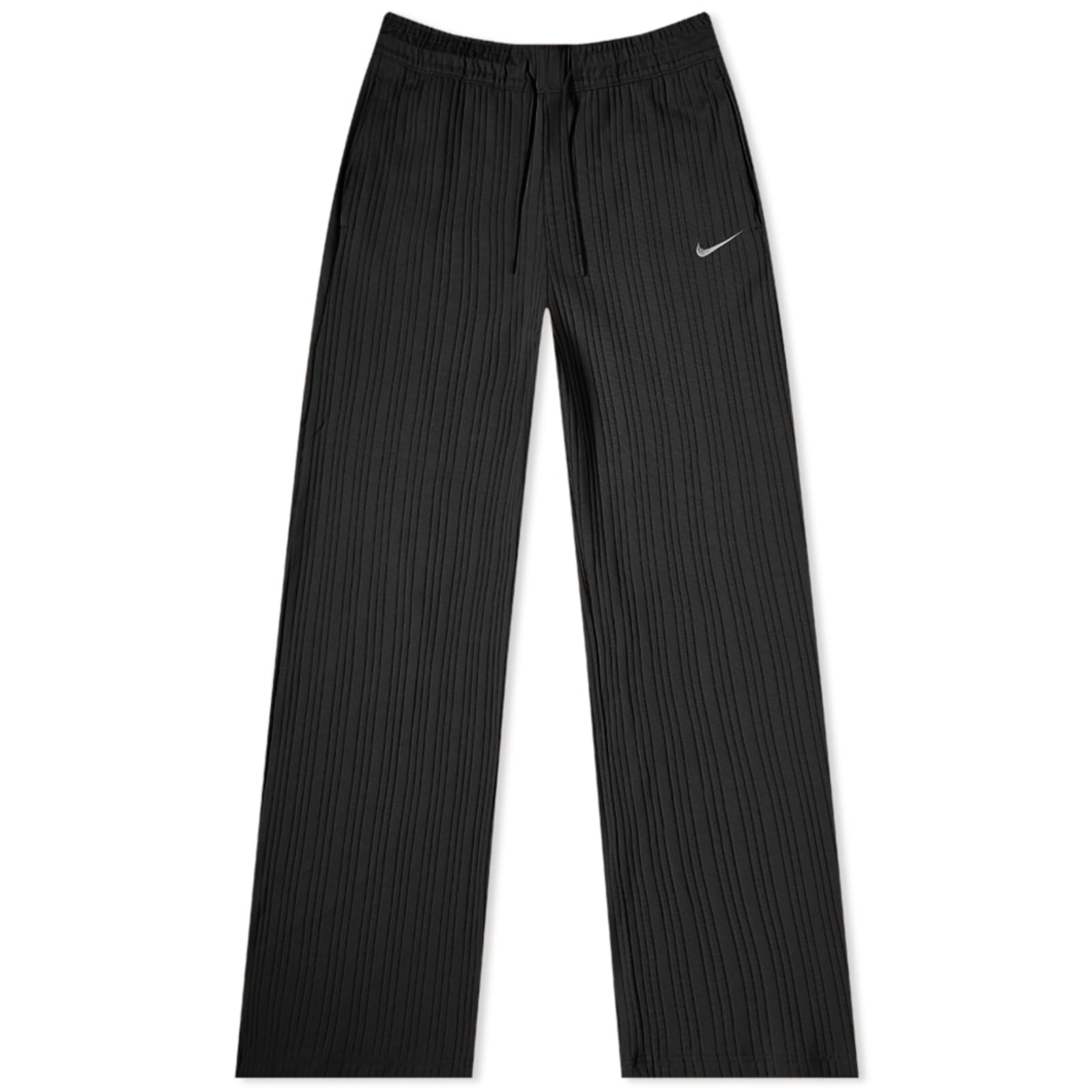 Nike Ribbed Jersey Wide Leg Pants Black & White END.