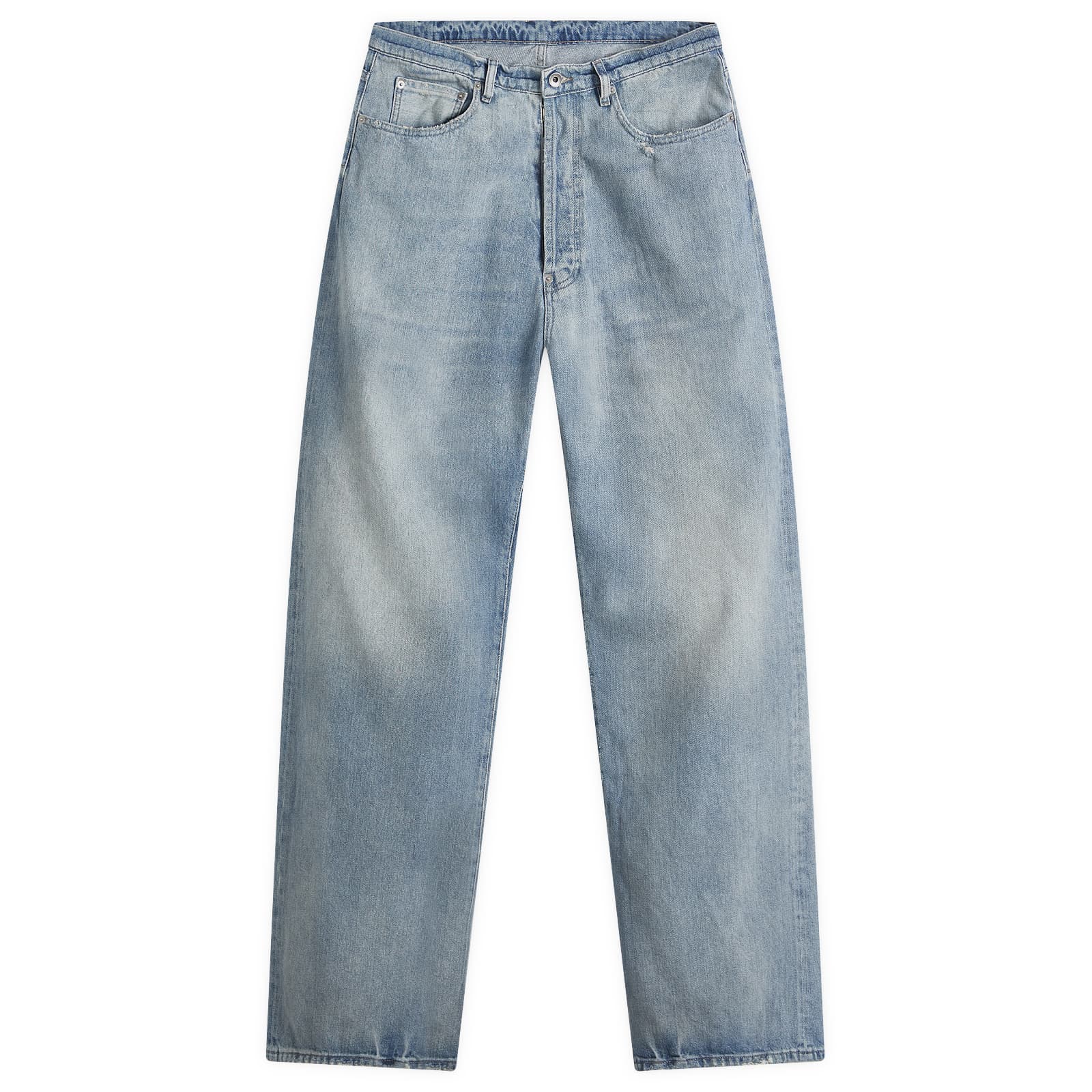 Maison Margiela Wide Leg Distressed Denim Jeans - Light Blue