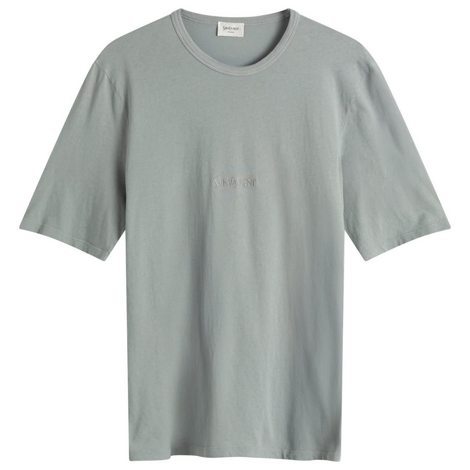 Saint Laurent Tonal Logo T-Shirt - Gris Vert Blanchi