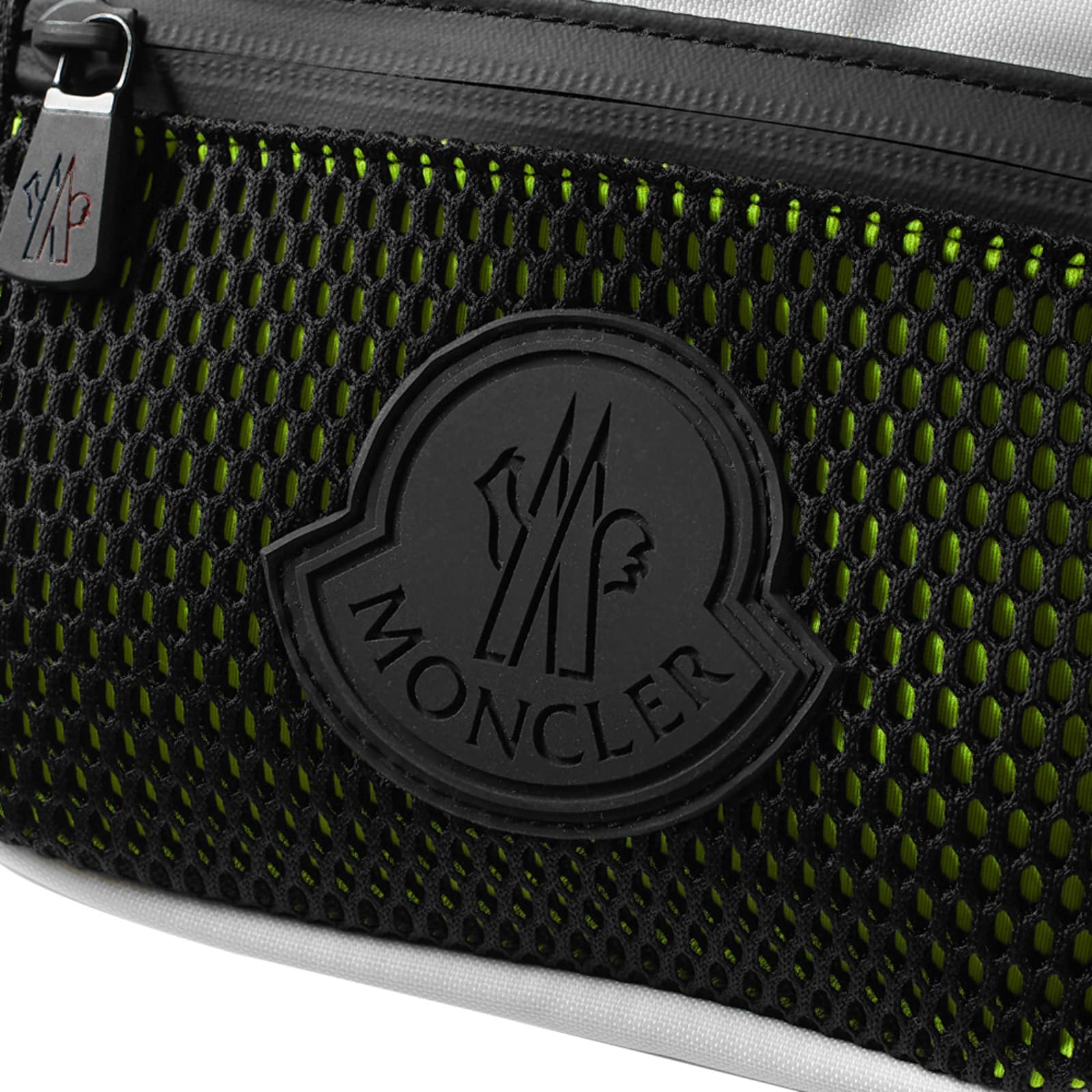 Moncler Canvas & Mesh Waist Bag - White, Black & Yellow