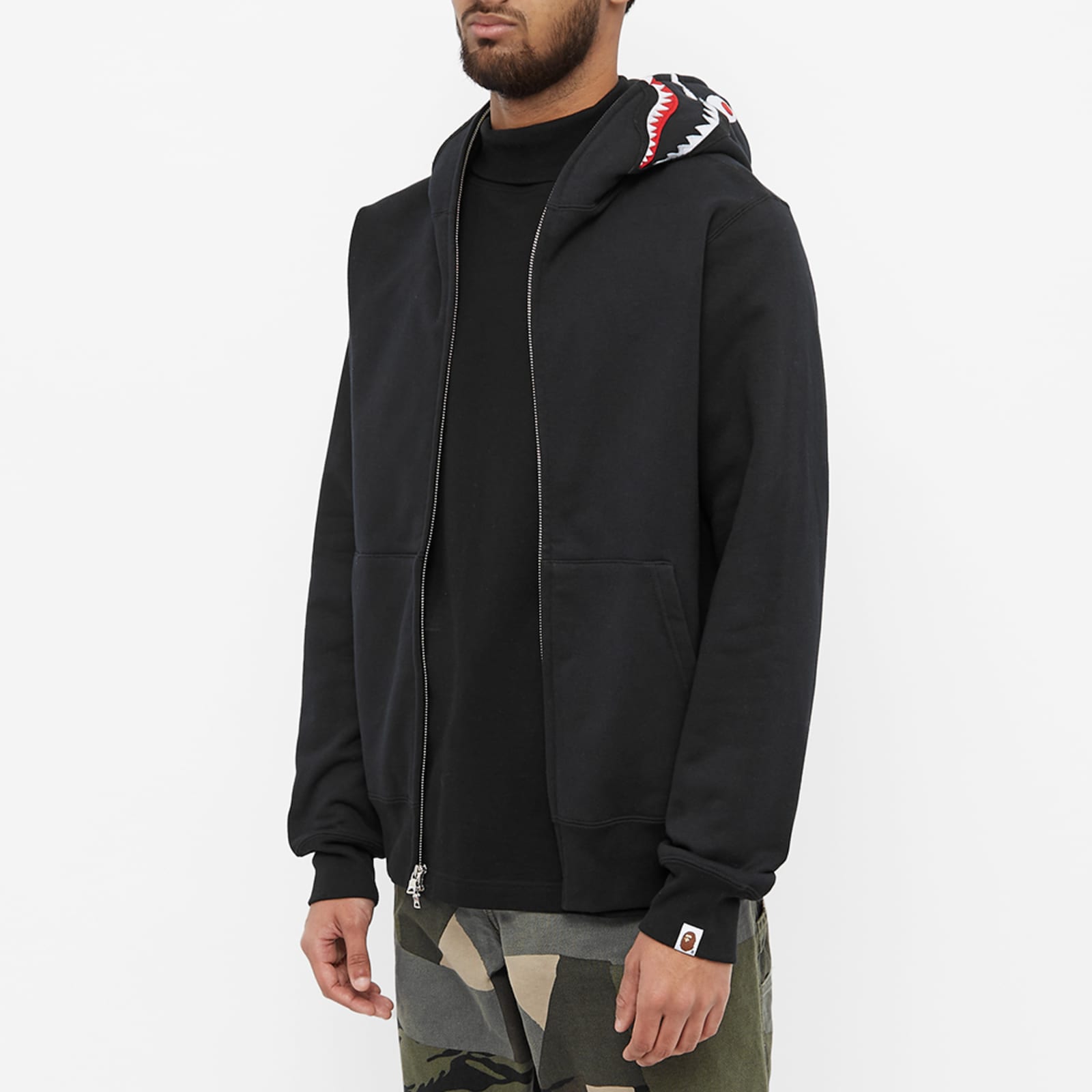 A Bathing Ape Shark Full Zip Hoodie - Black