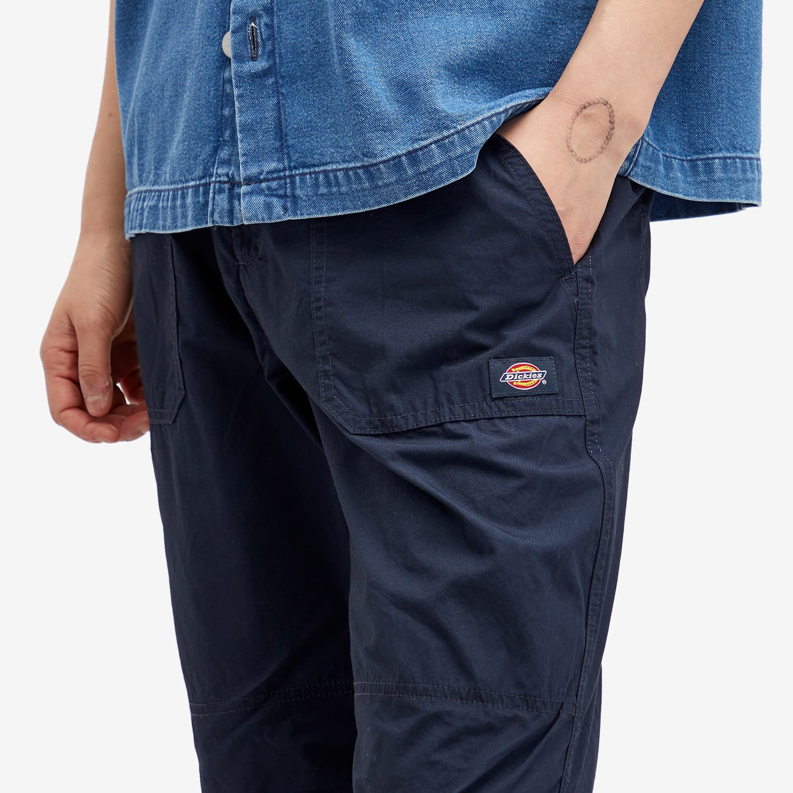 Pantaloncini Dickies Uomo Blu Navy Cargo Loose Fit - Twill Premium, Vita 36, Nuovi Con Etichette