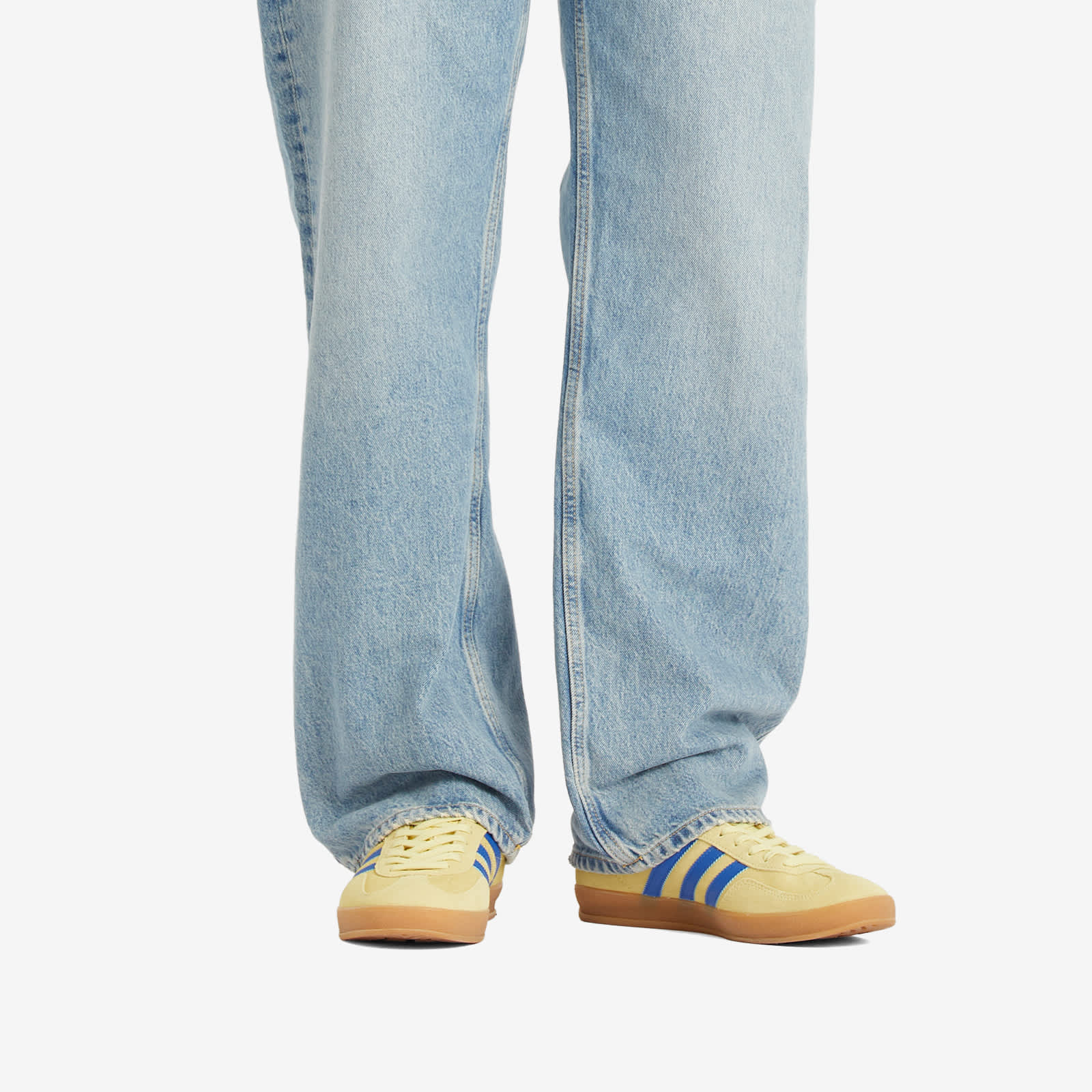 Adidas Gazelle Indoor Sneaker - Powder Yellow, Blue & White
