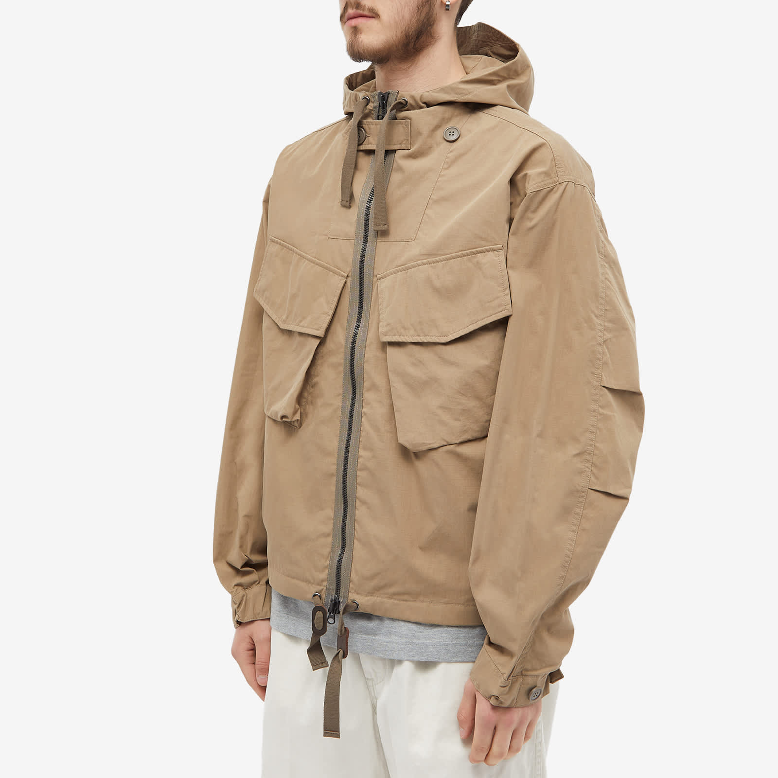 FrizmWORKS Smock Hooded Parka Jacket Beige | END.