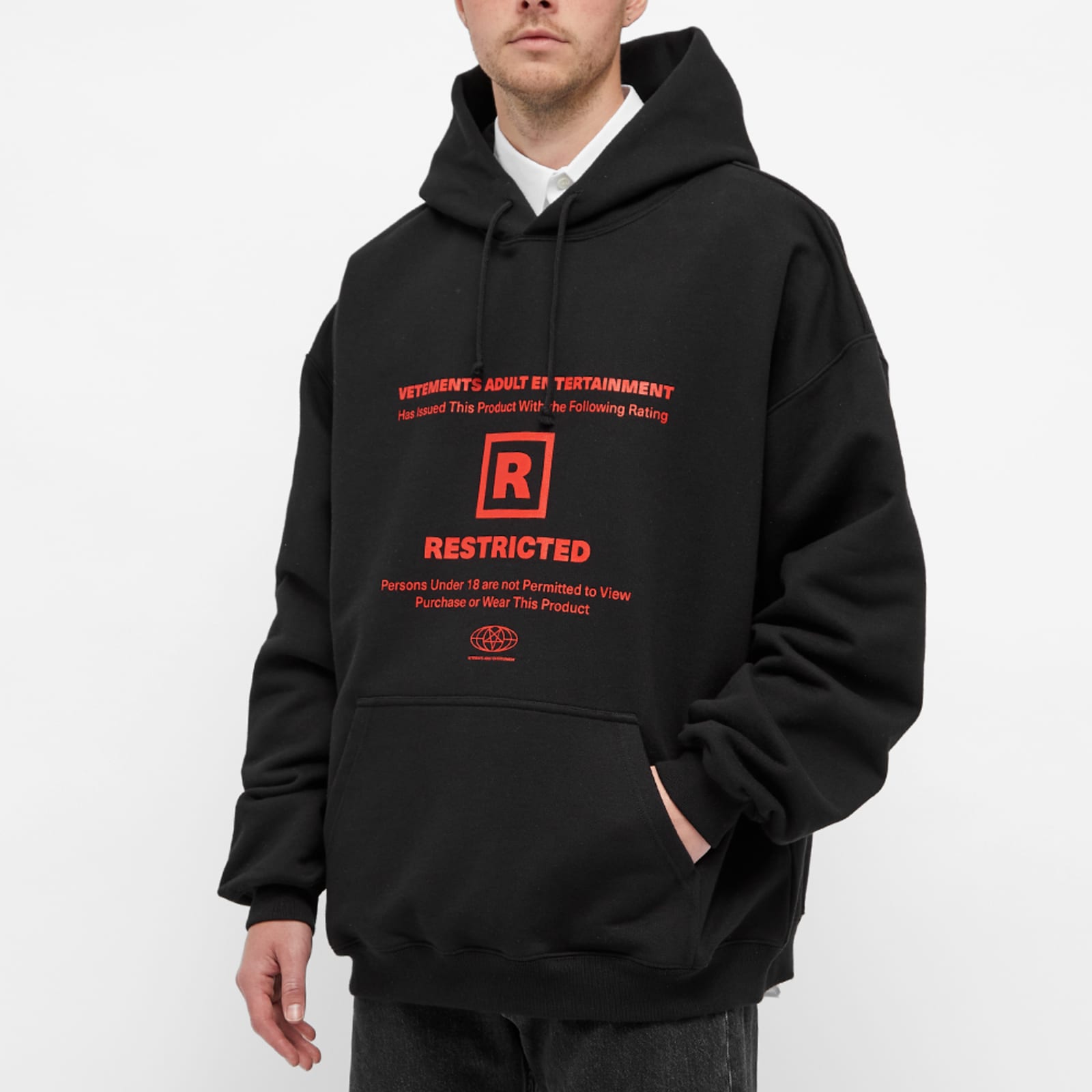 VETEMENTS Oversized 18+ Restricted Hoodie - Black