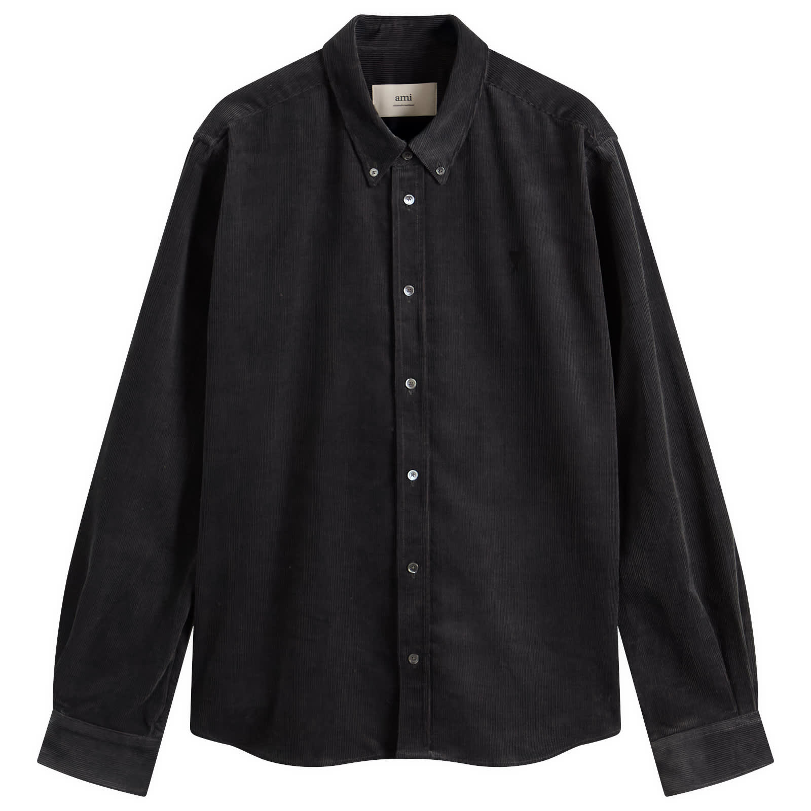 AMI Paris Fine Corduroy Velvet ADC Shirt - Anthracite