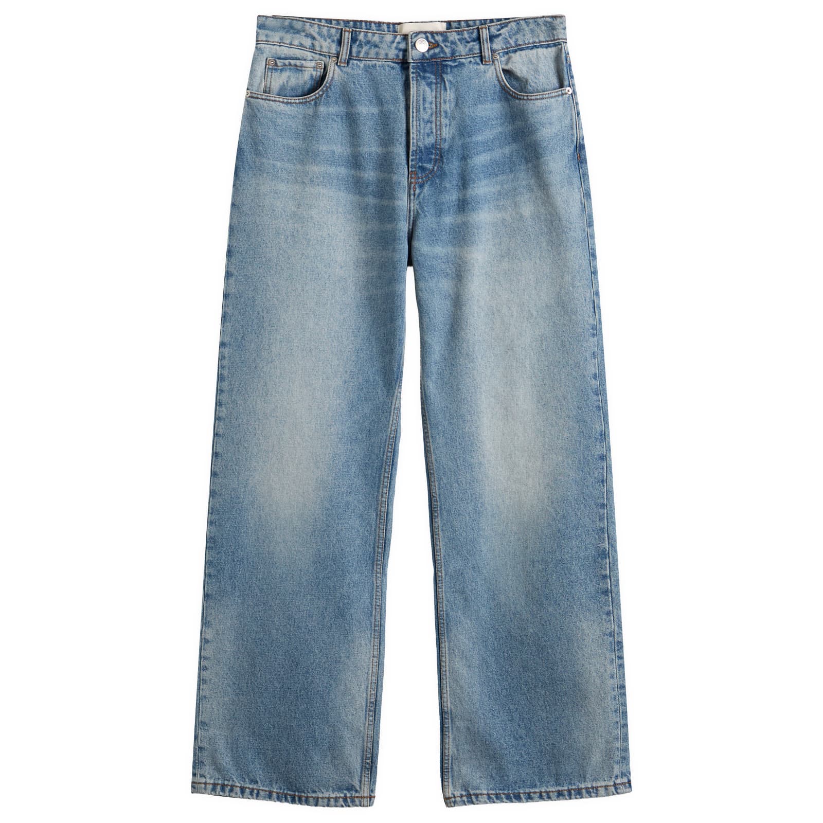 AMI Paris Used Indigo Denim Wide Fit Jeans - Bleu Used
