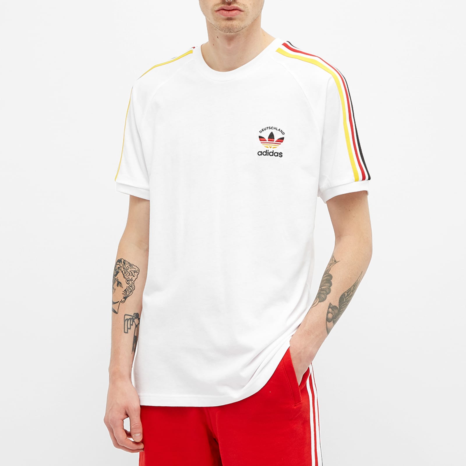 Adidas 3-Stripe T-Shirt 'Germany' - White & Multi