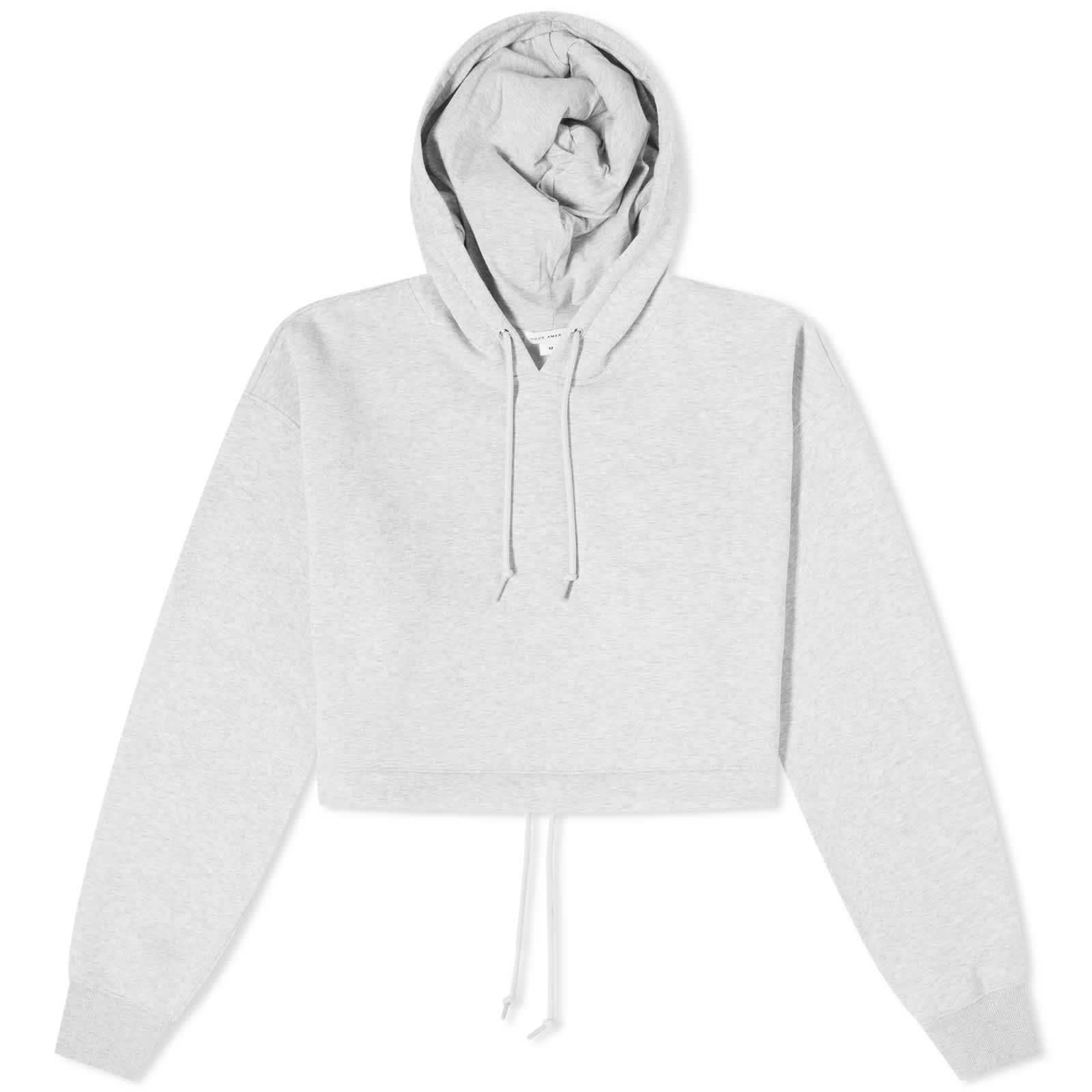 Good American Brushed Fleece Crop Hoodie Grey END. (GB)