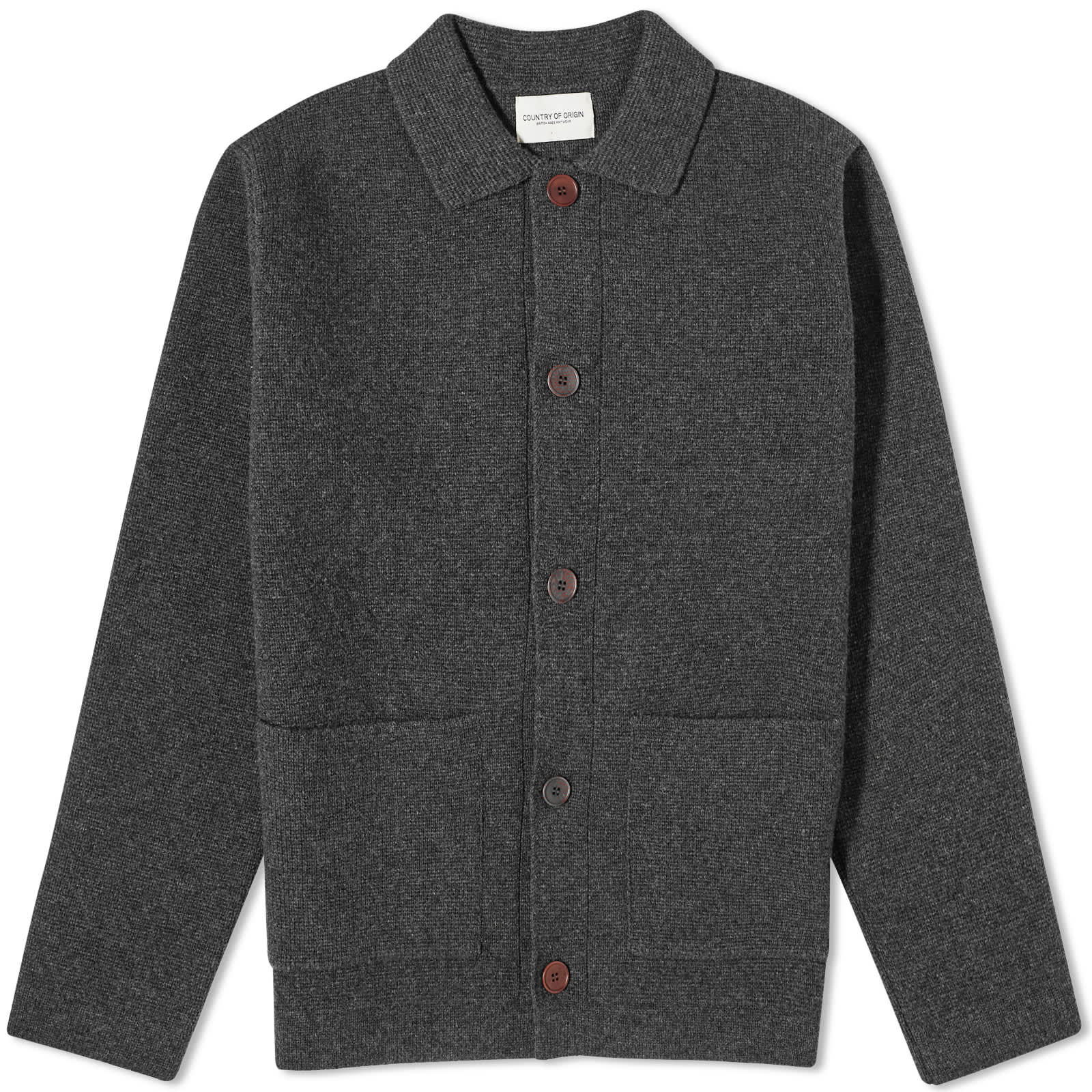 Country of Origin Knitted Chore Jacket Charcoal END.