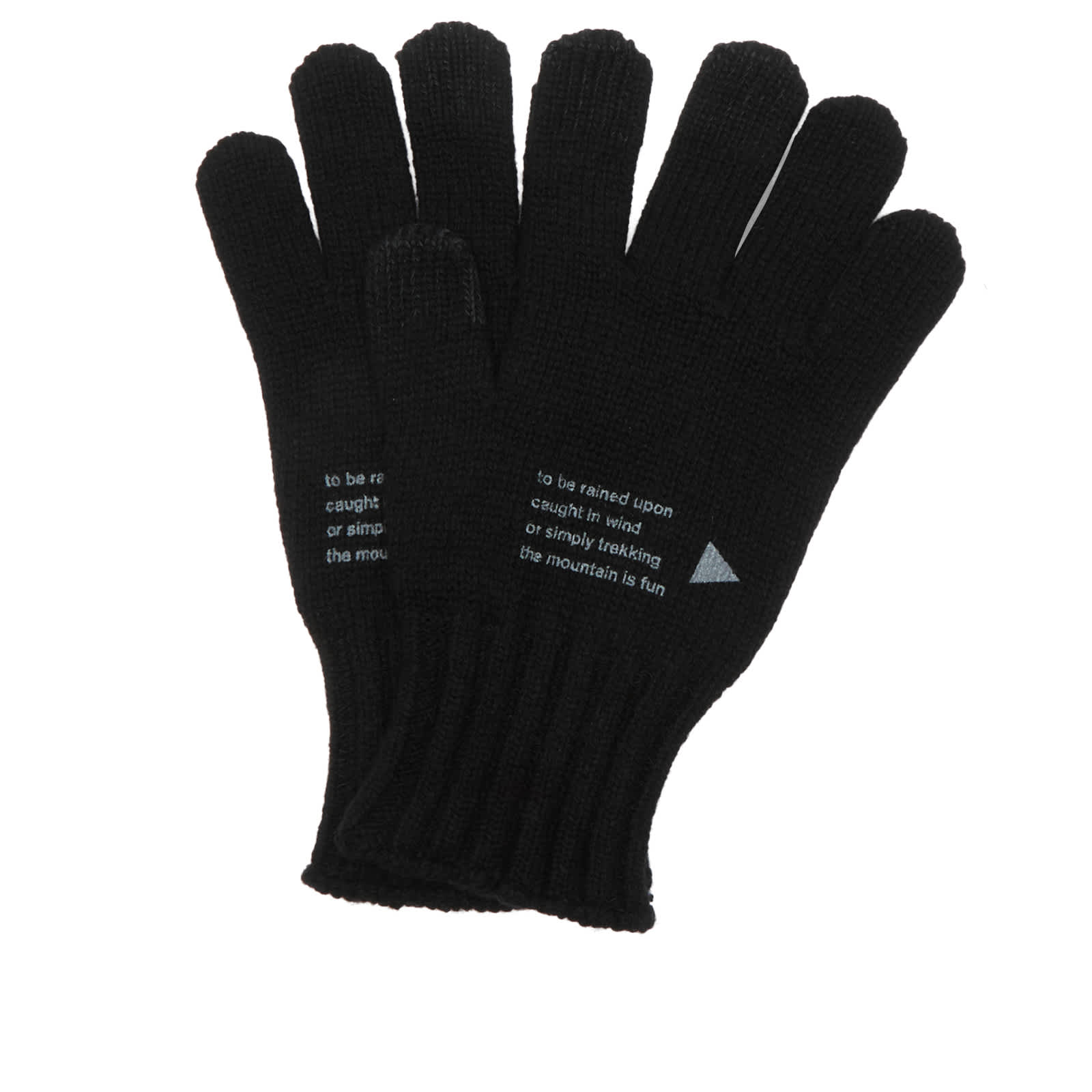 and wander Wool Knit Gloves - Black