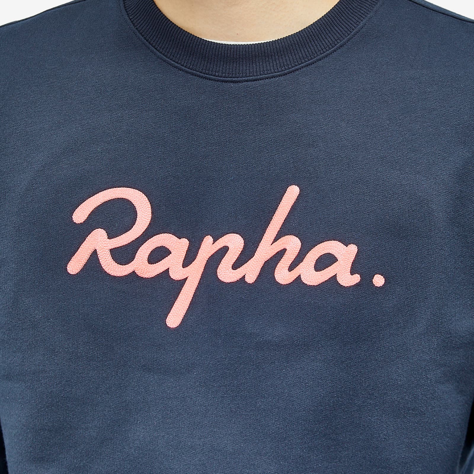 Rapha Logo Sweat - Dark Navy & Hi-Vis Pink