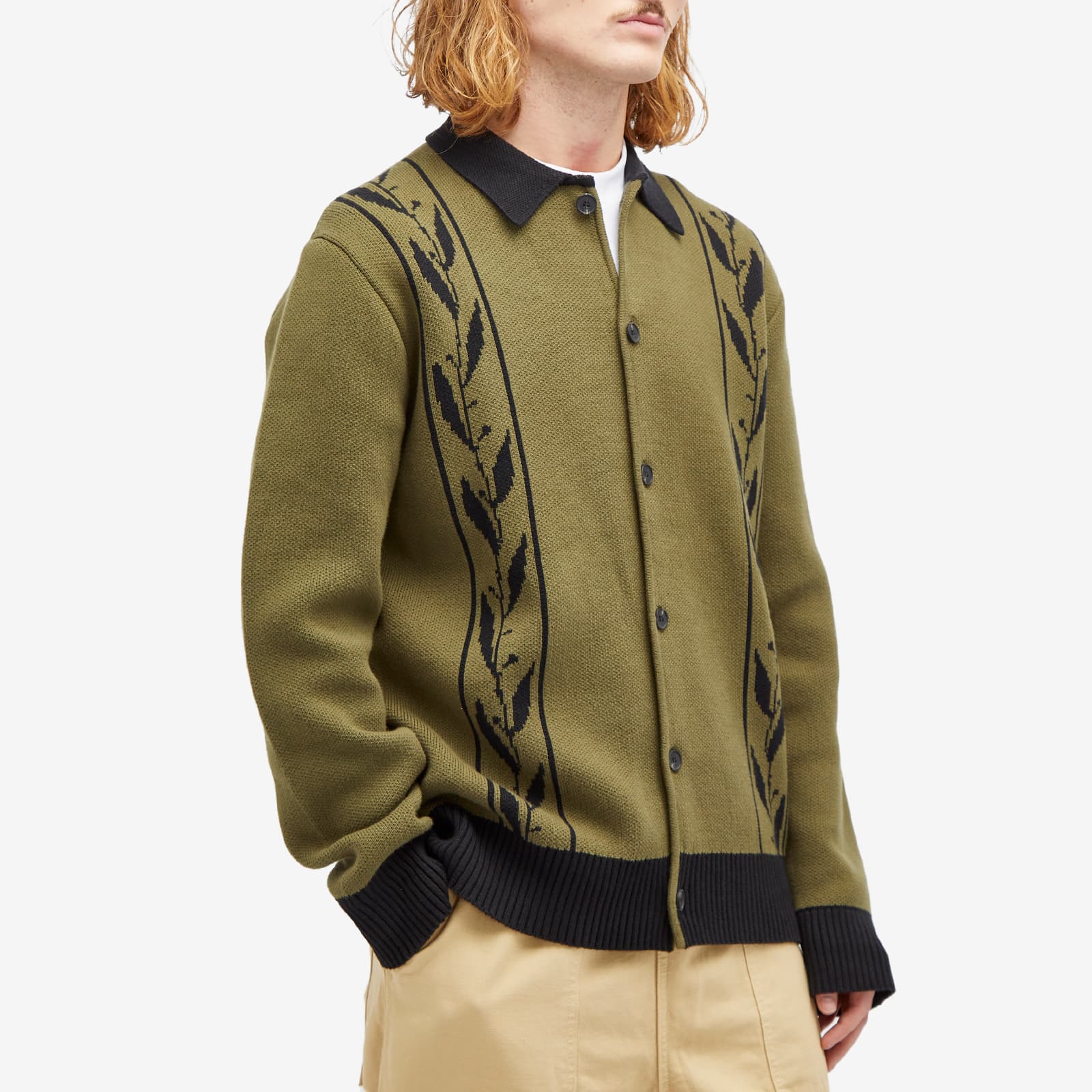 Service Works Olive Branch Button Up Cardigan Olive END. (US)