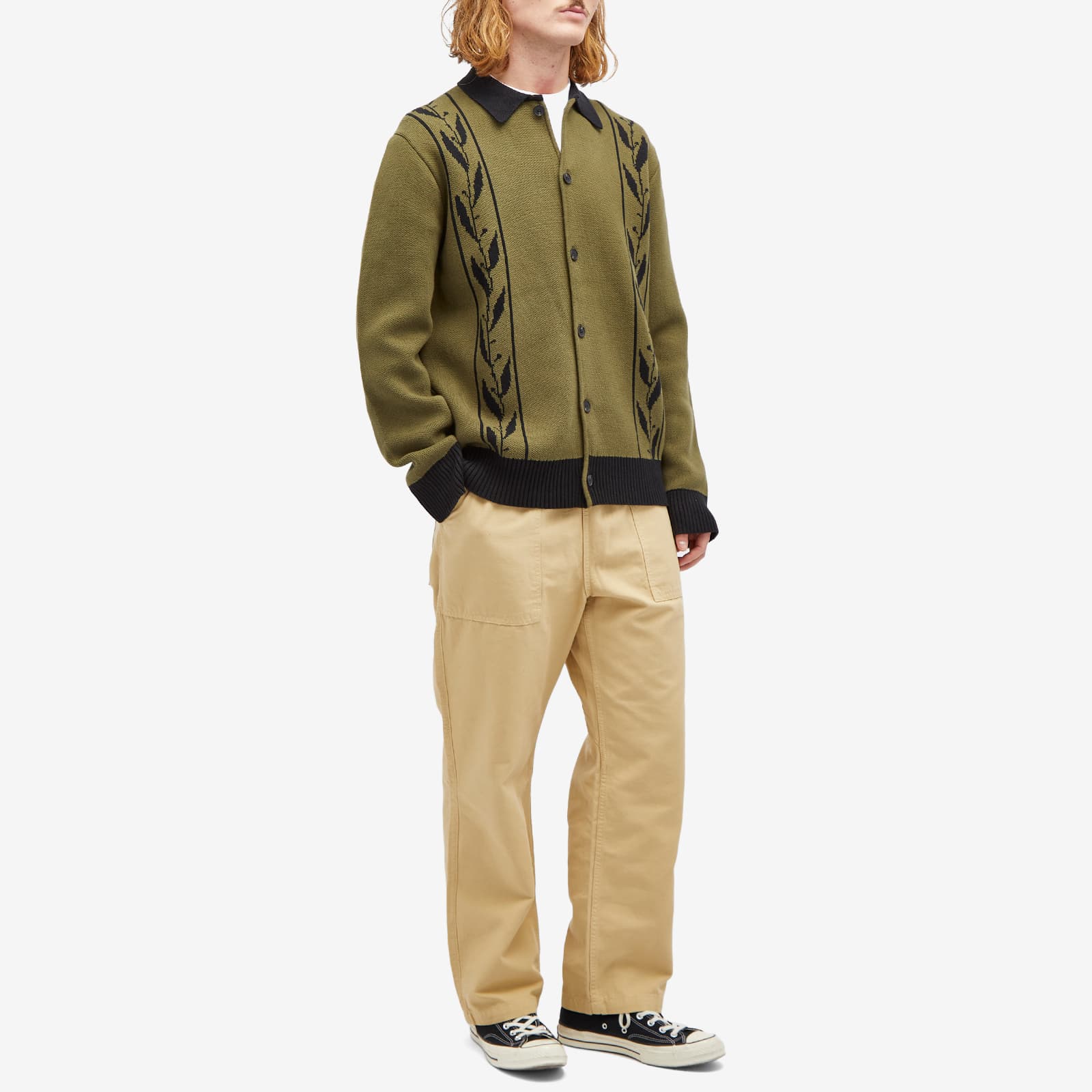 Service Works Olive Branch Button Up Cardigan Olive END. (US)