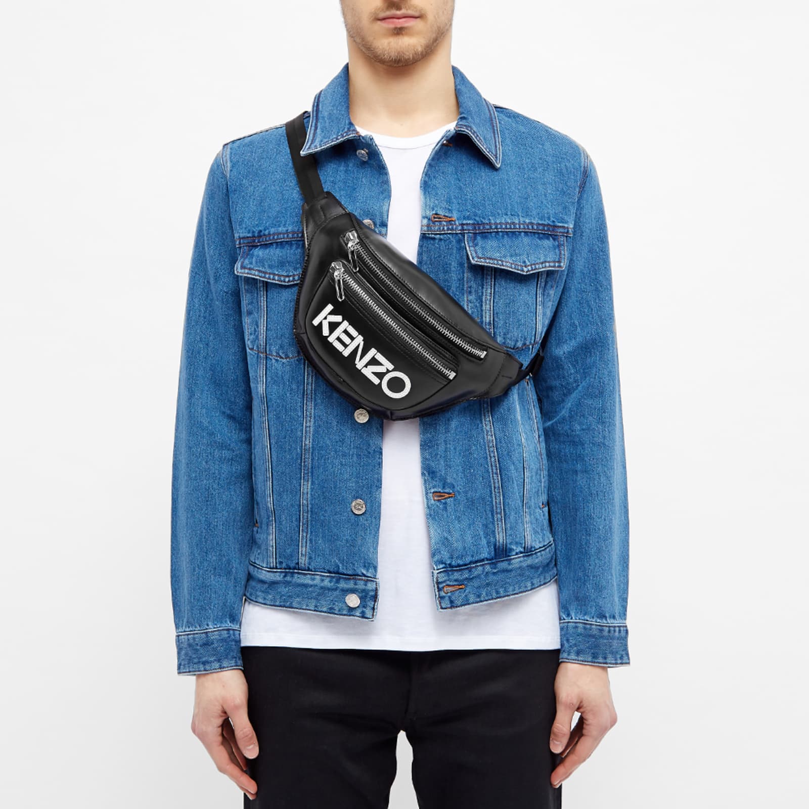 Kenzo Leather Log Waist Bag Black END. (UK)