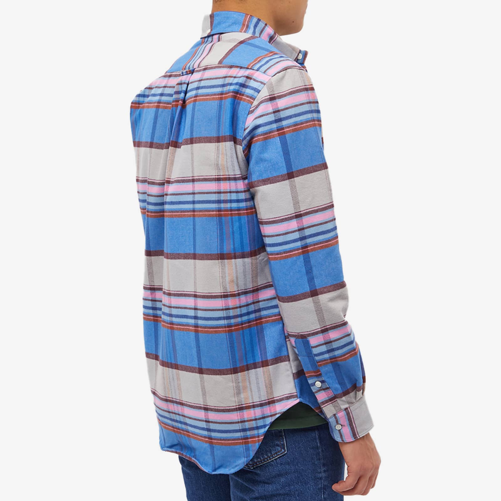 Gitman Vintage Button Down Moleskin Flannel Shirt Sunset Stripe END. (GB)