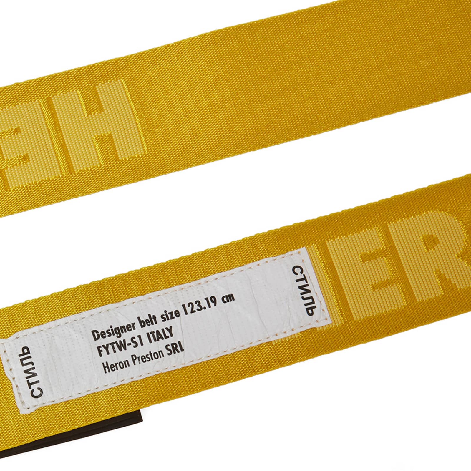 Heron Preston Jacquard Tape Belt Yellow END. (UK)