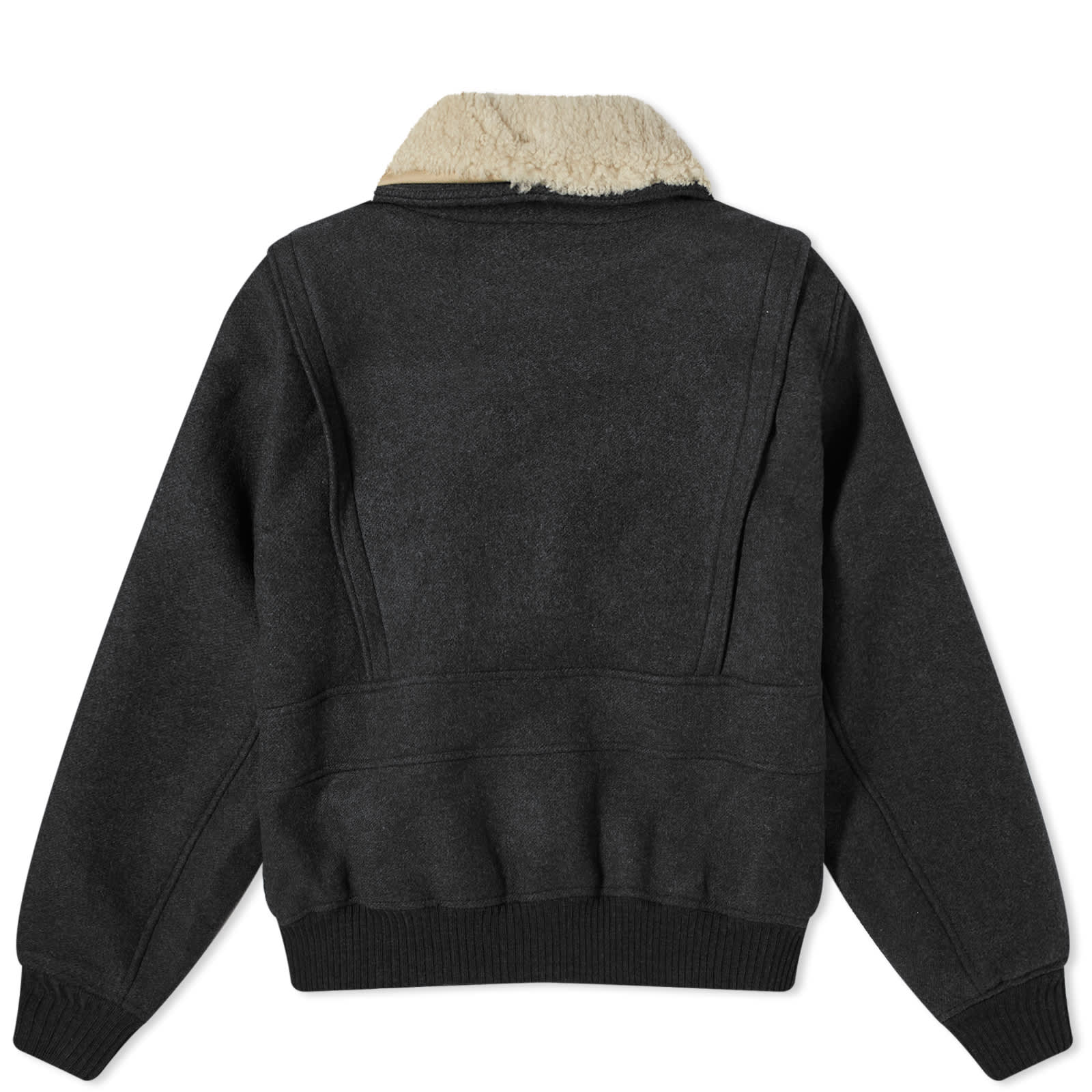 AMI Shearling Collar Jacket Dark Grey END.