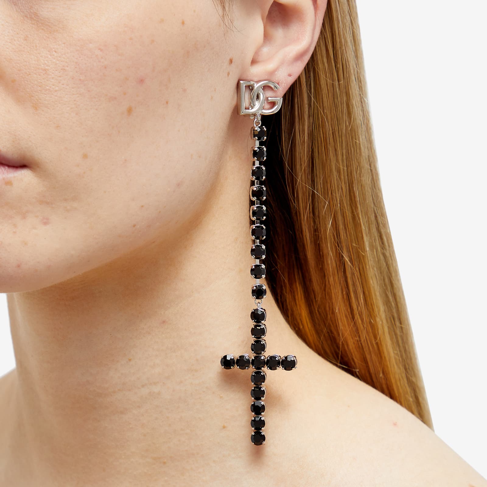 Dolce & Gabbana Kim Kardashian Cross Earrings Black END. (US)