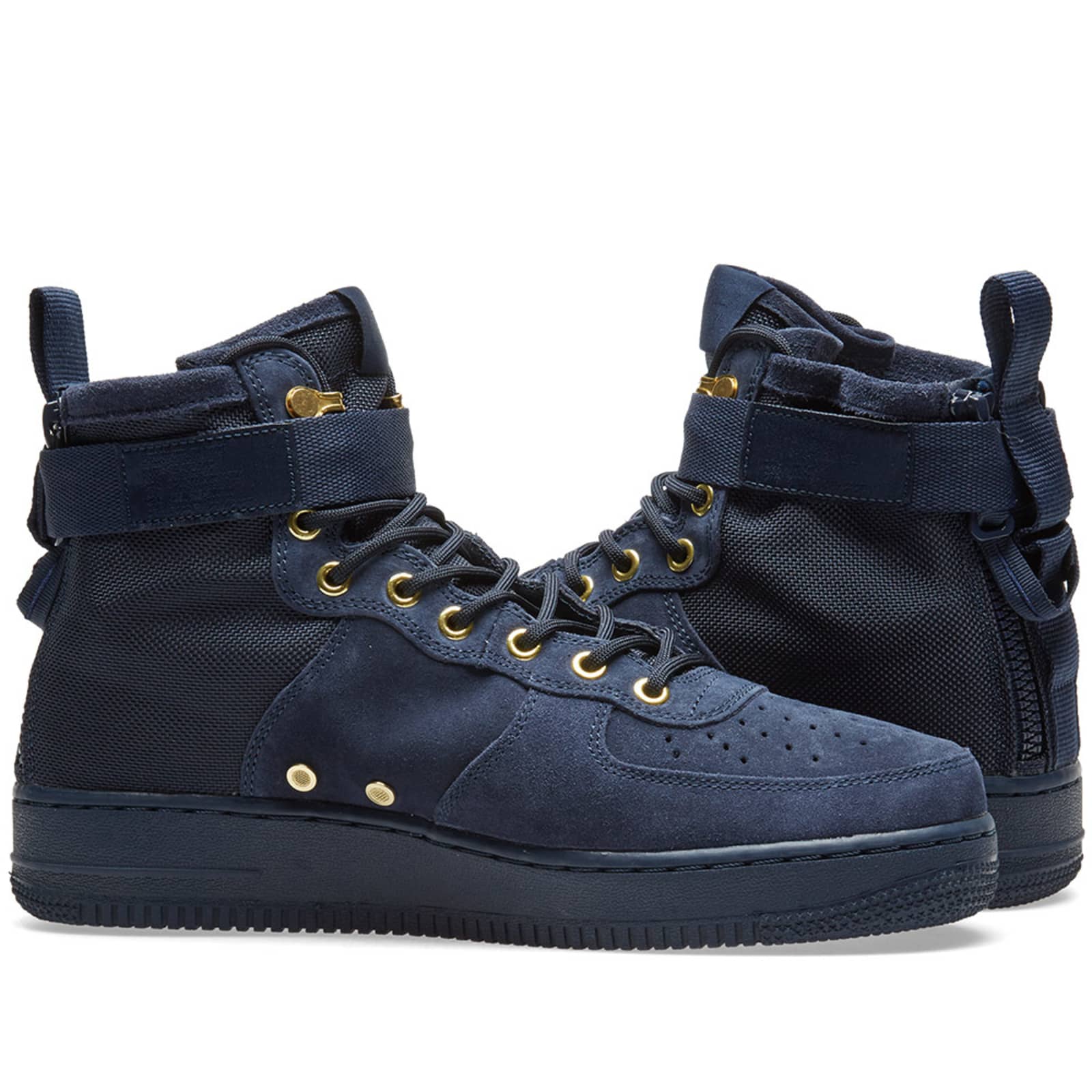 nike sf air force 1 mid obsidian metallic gold