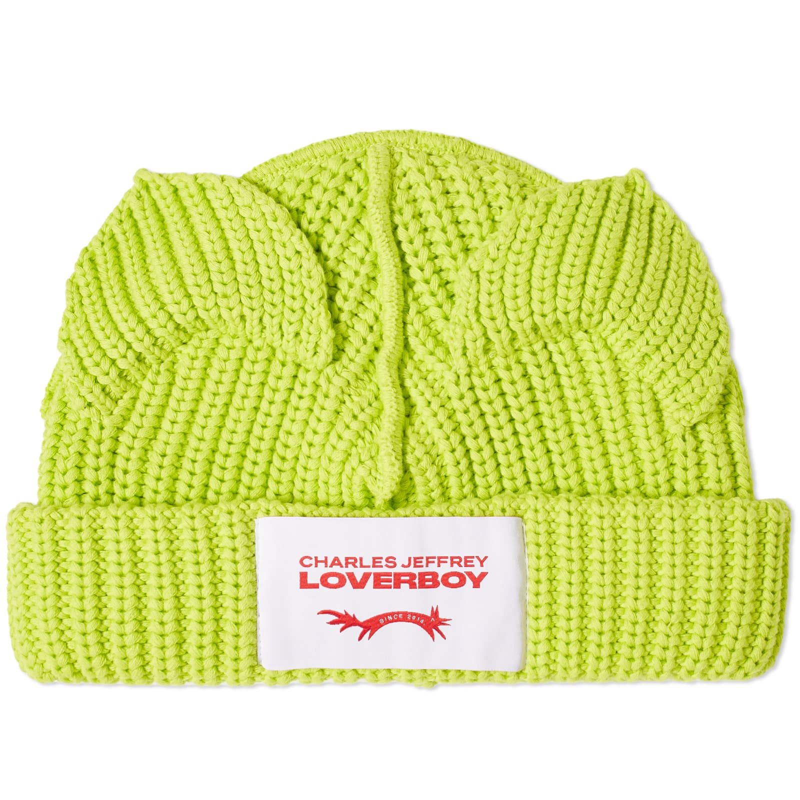 Charles Jeffrey Chunky Rabbit Beanie Hat Neon END.