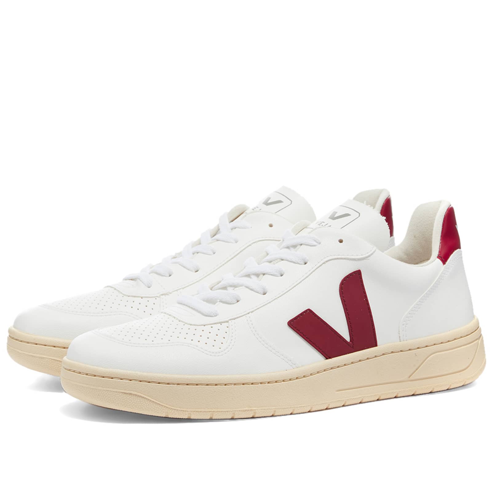 Veja V-10 Vegan Sneaker - White & Marsala