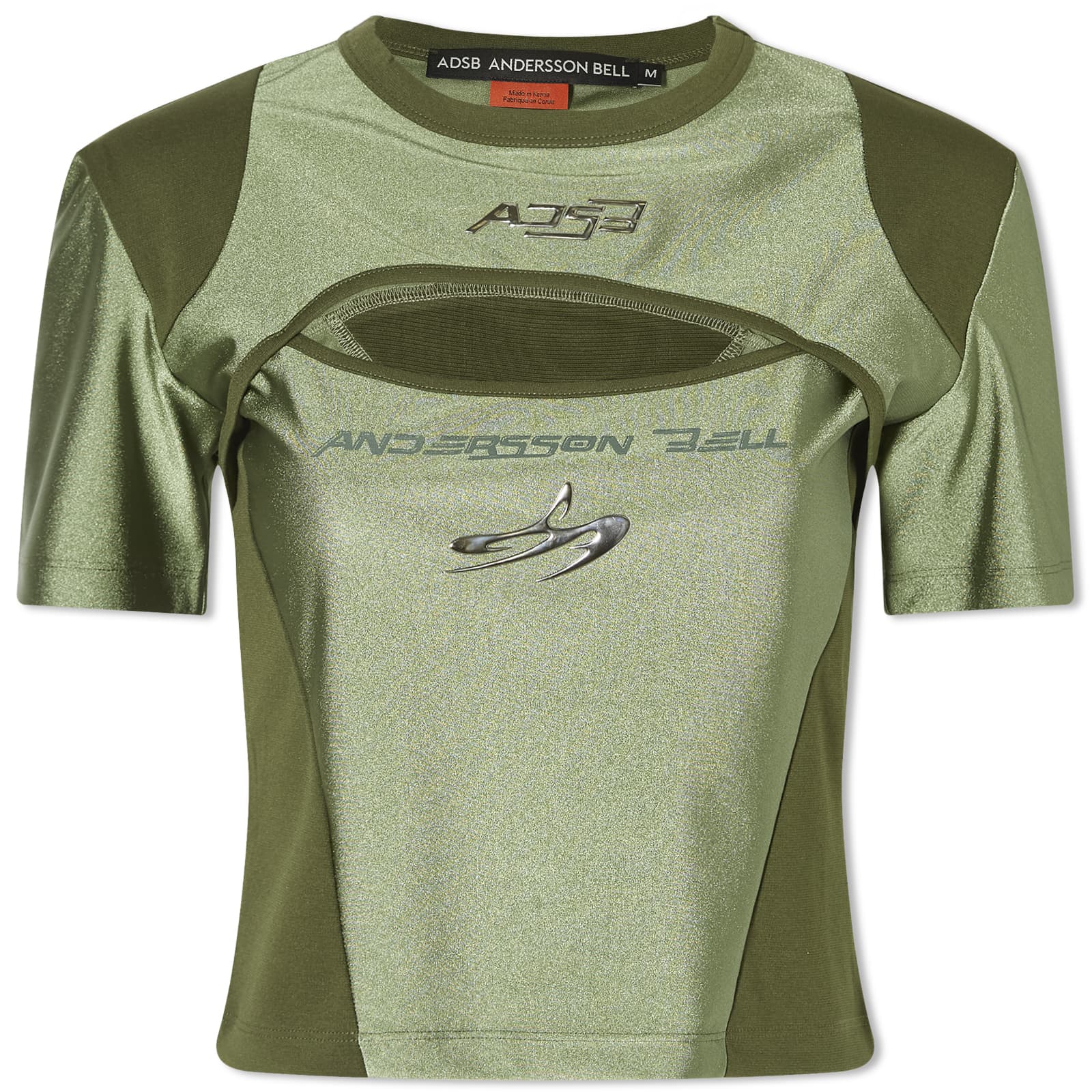 Andersson Bell Cut-Out Racing T-Shirt - Khaki