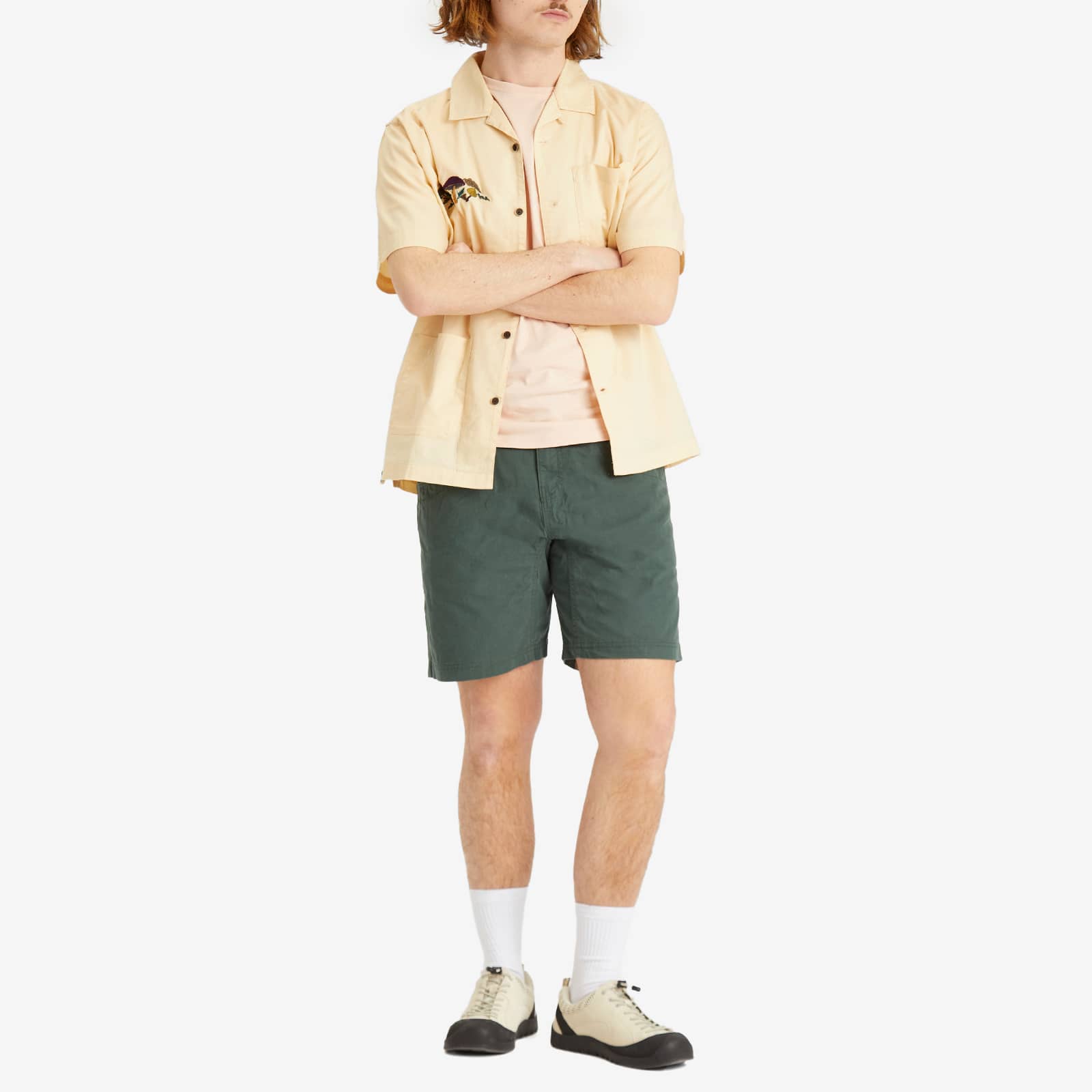 KAVU Bay Beach Camp Collar Vacation Shirt - Sandshell