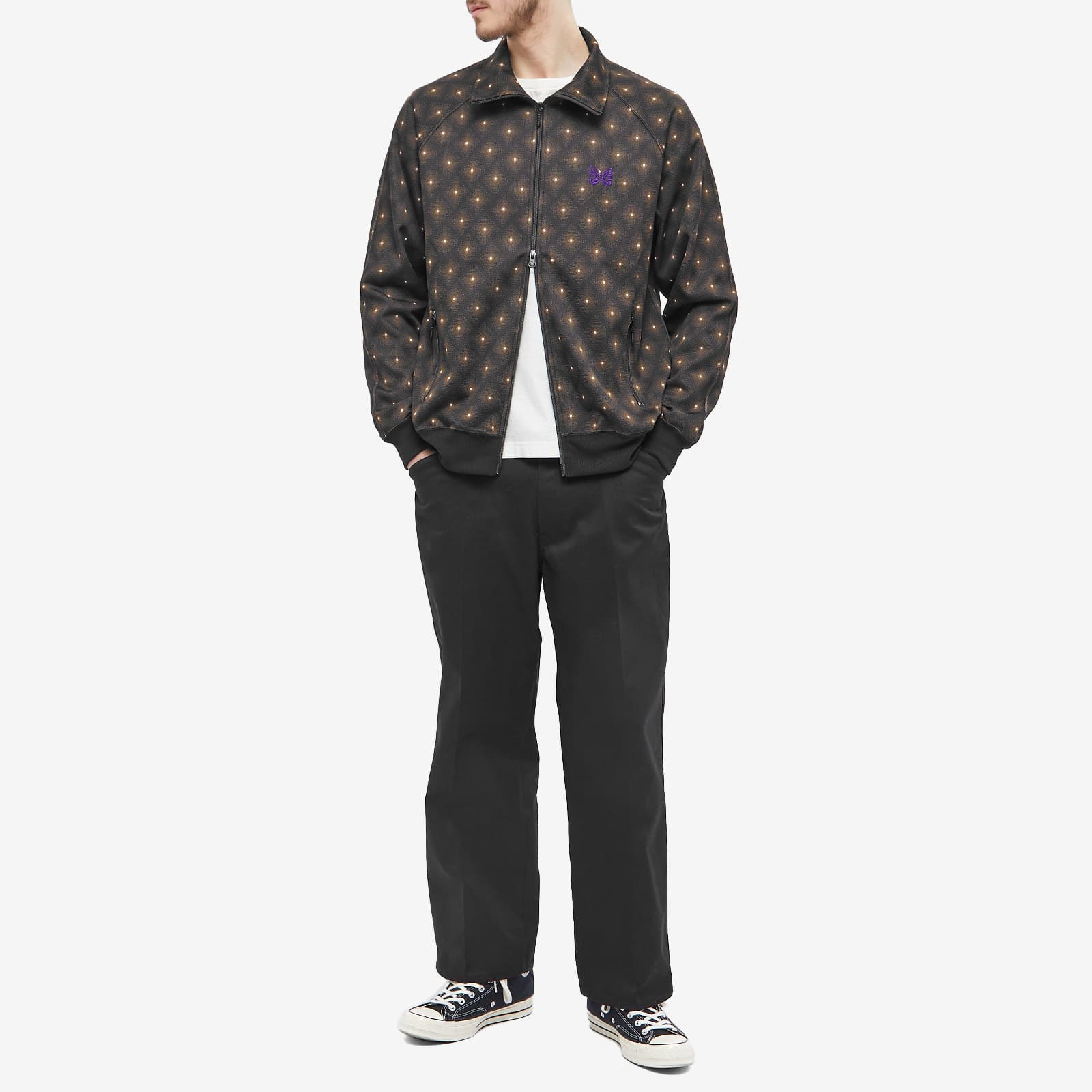 Needles Poly Jacquard Patterned Track Jacket Black END. (Global)