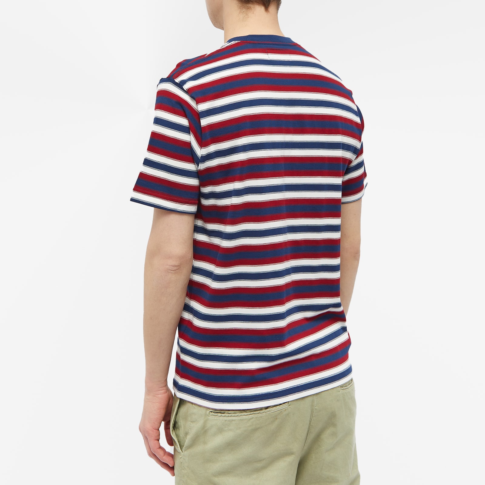 Beams Plus Multi Stripe Pocket T-Shirt - Blue