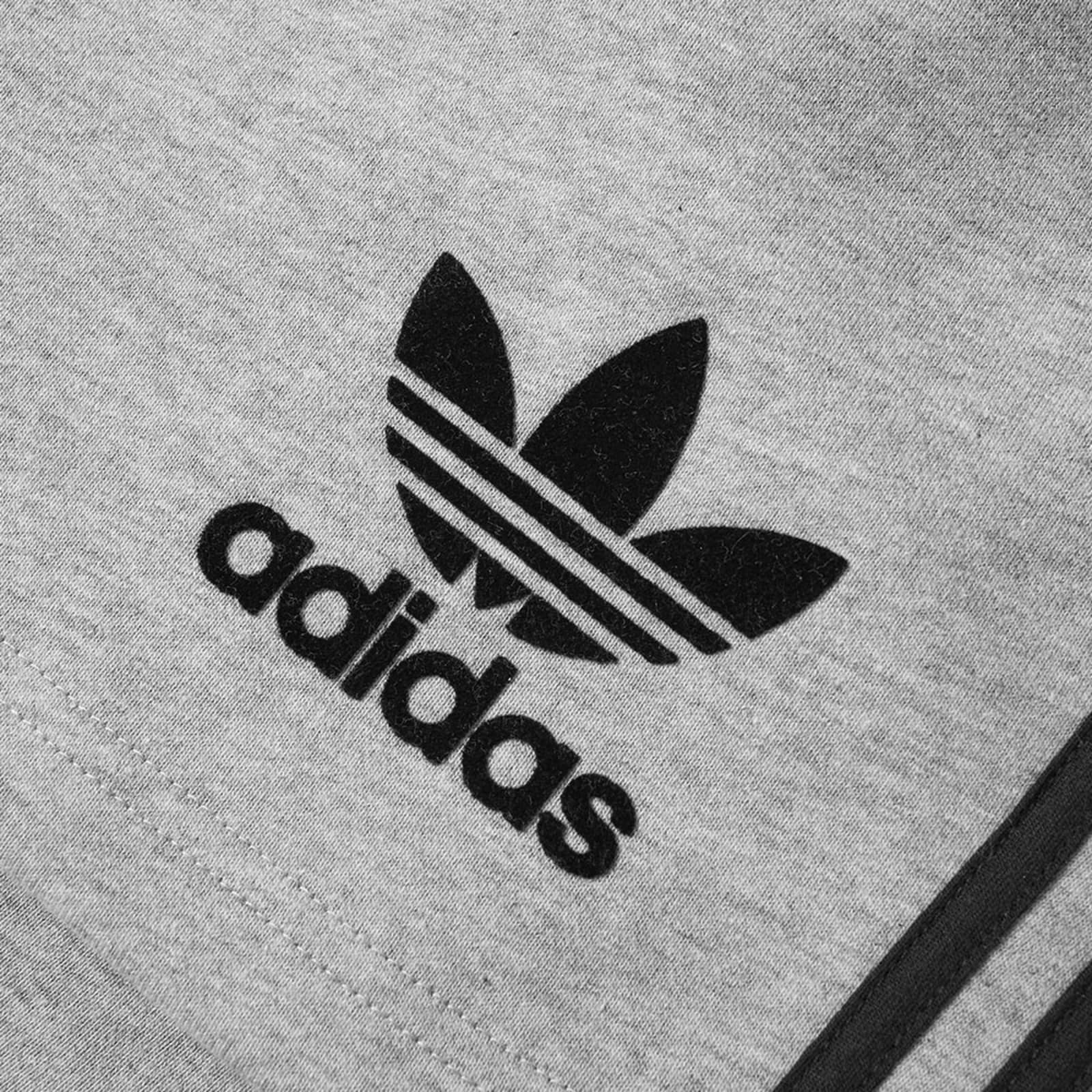 Adidas Three Stripe Short - Medium Heather & Black 