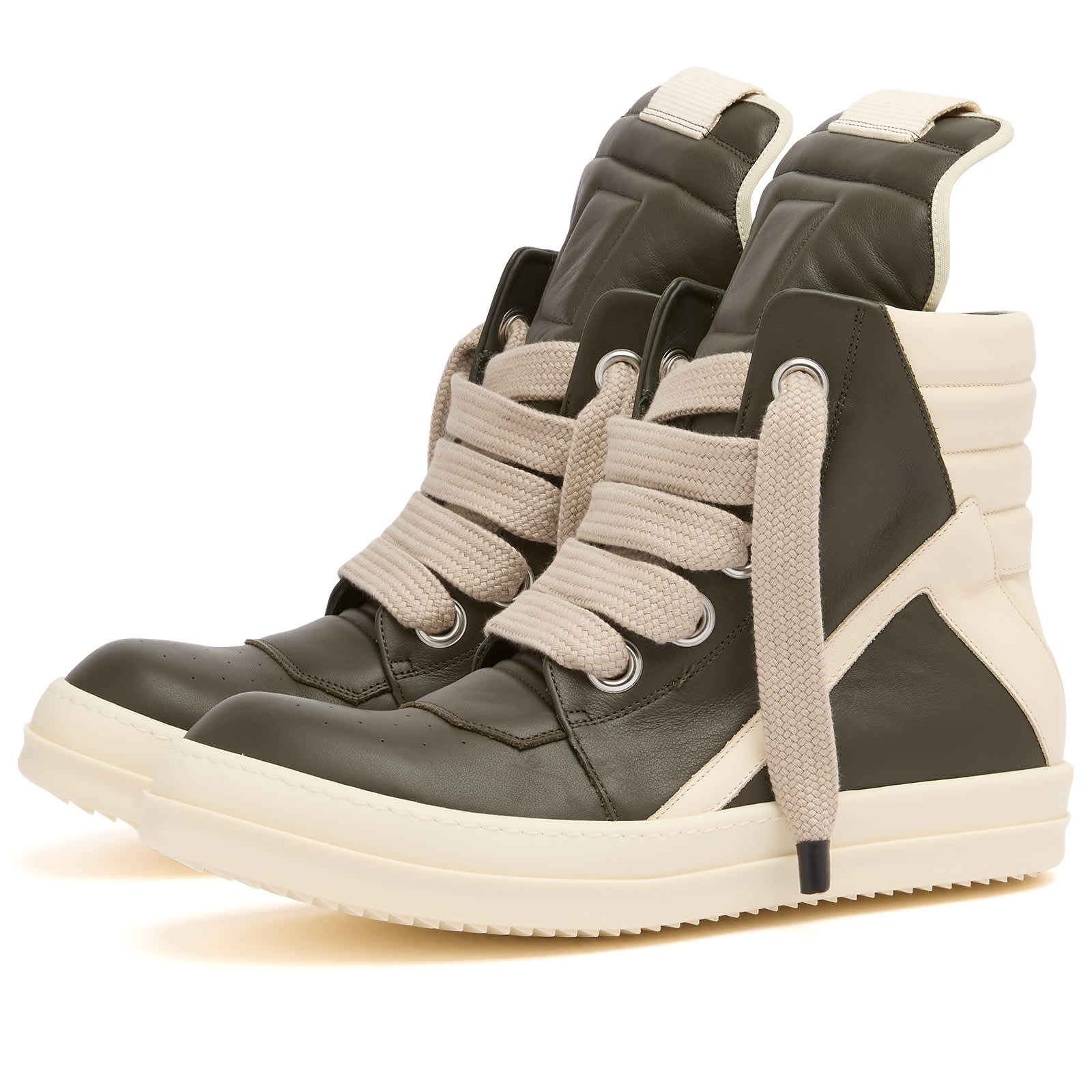 Rick Owens Leather Geobasket Sneakers