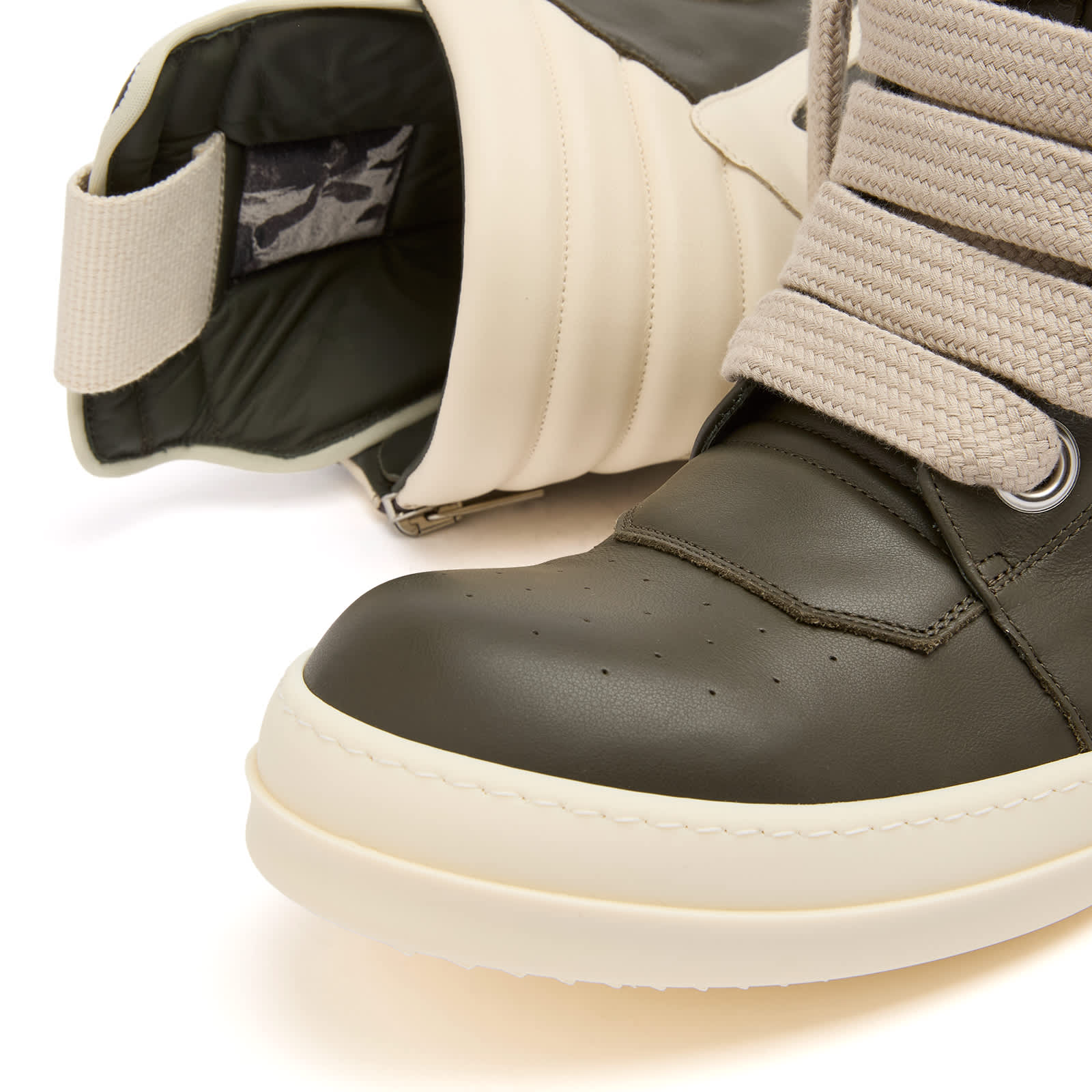 Rick Owens Leather Geobasket Sneakers