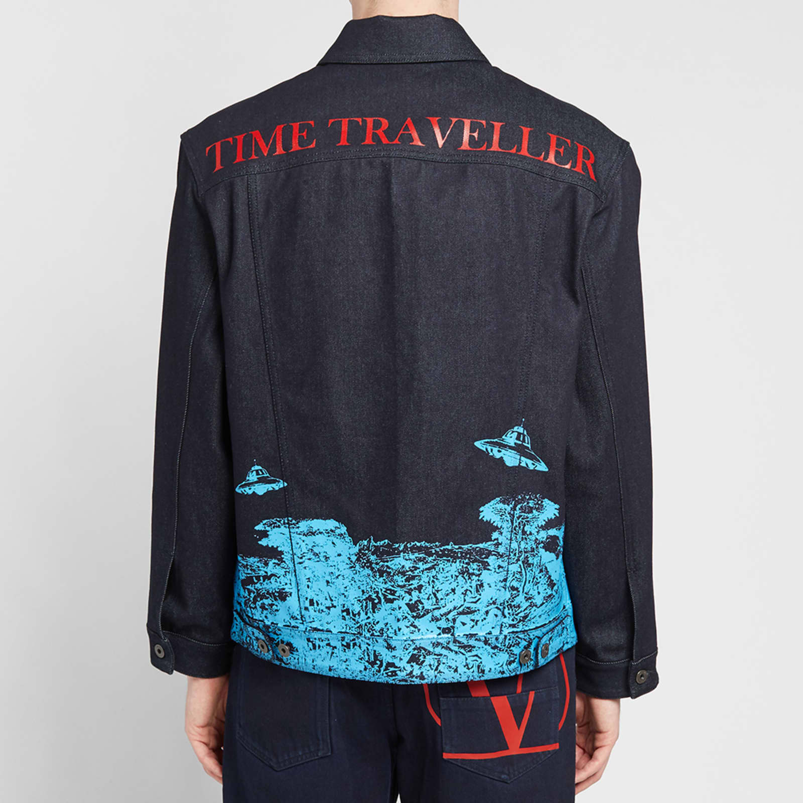 Valentino x Undercover Time Traveller Printed Denim Jacket Indigo