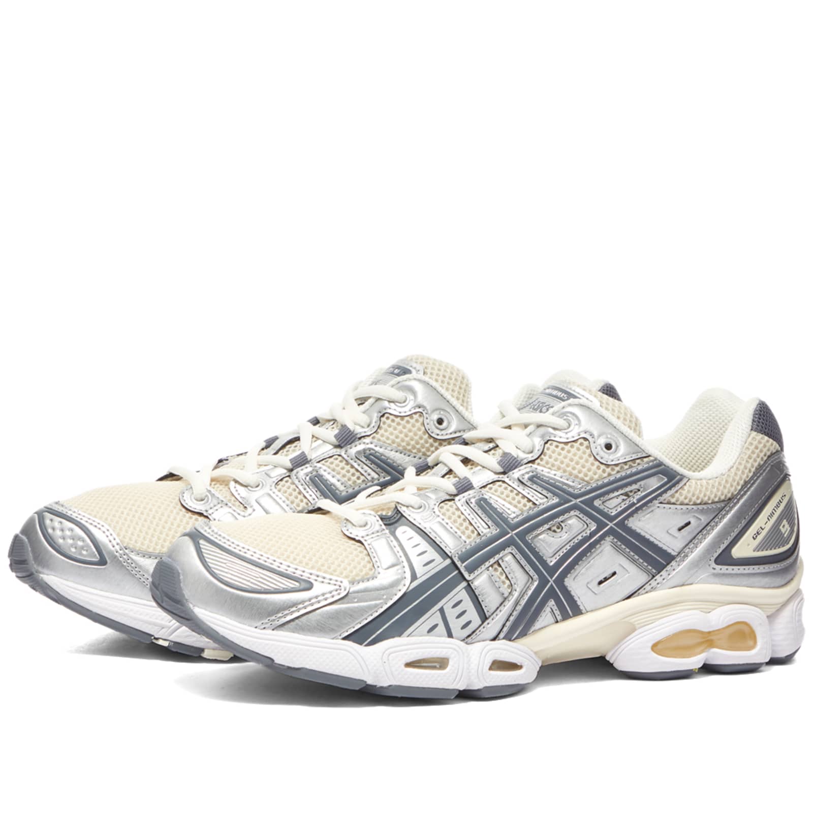 silver asics trainers