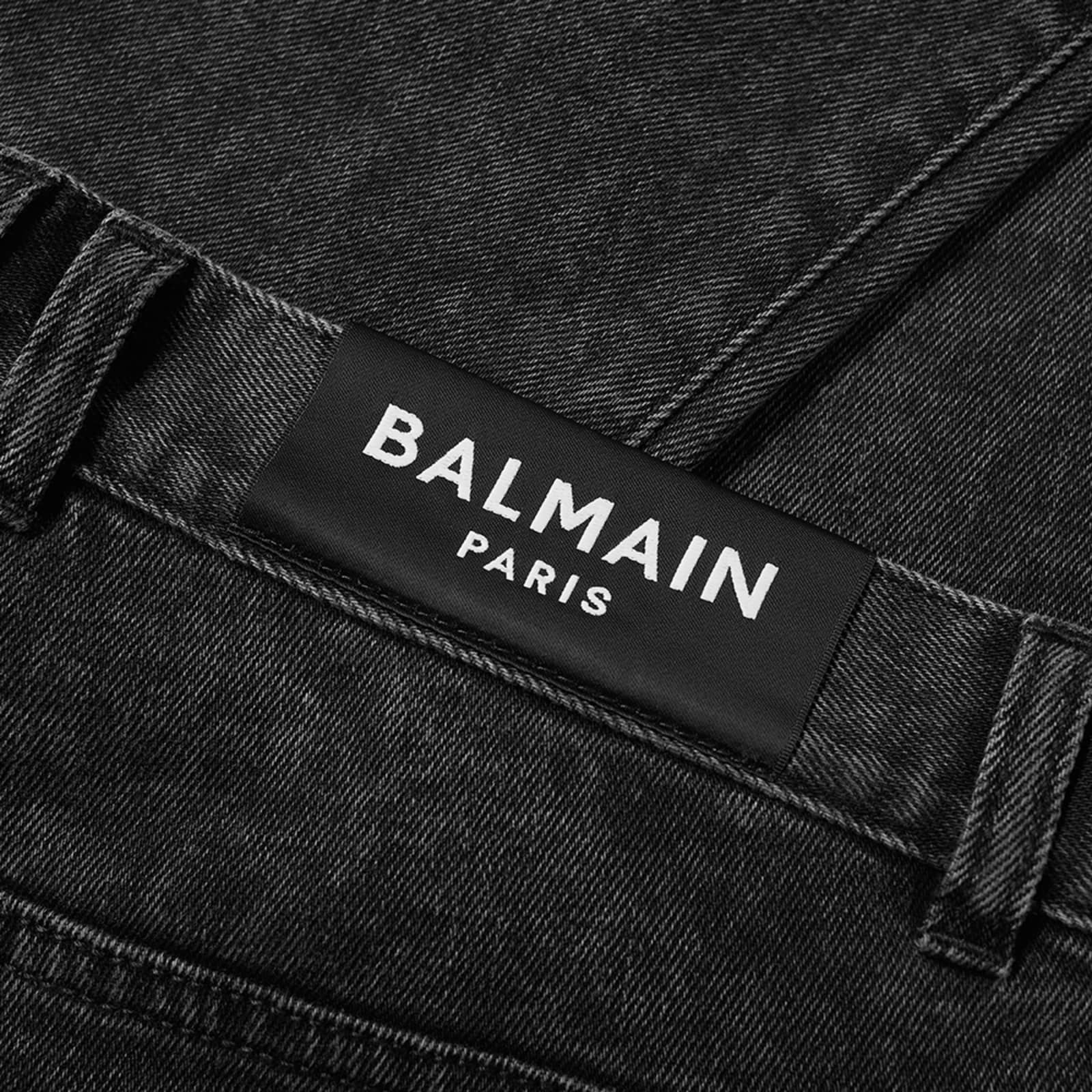 Balmain Slim Biker Jeans - Black