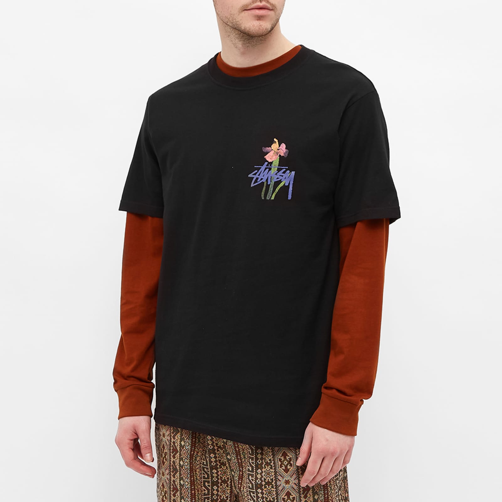 Stussy Water Flowers Tee Black END.